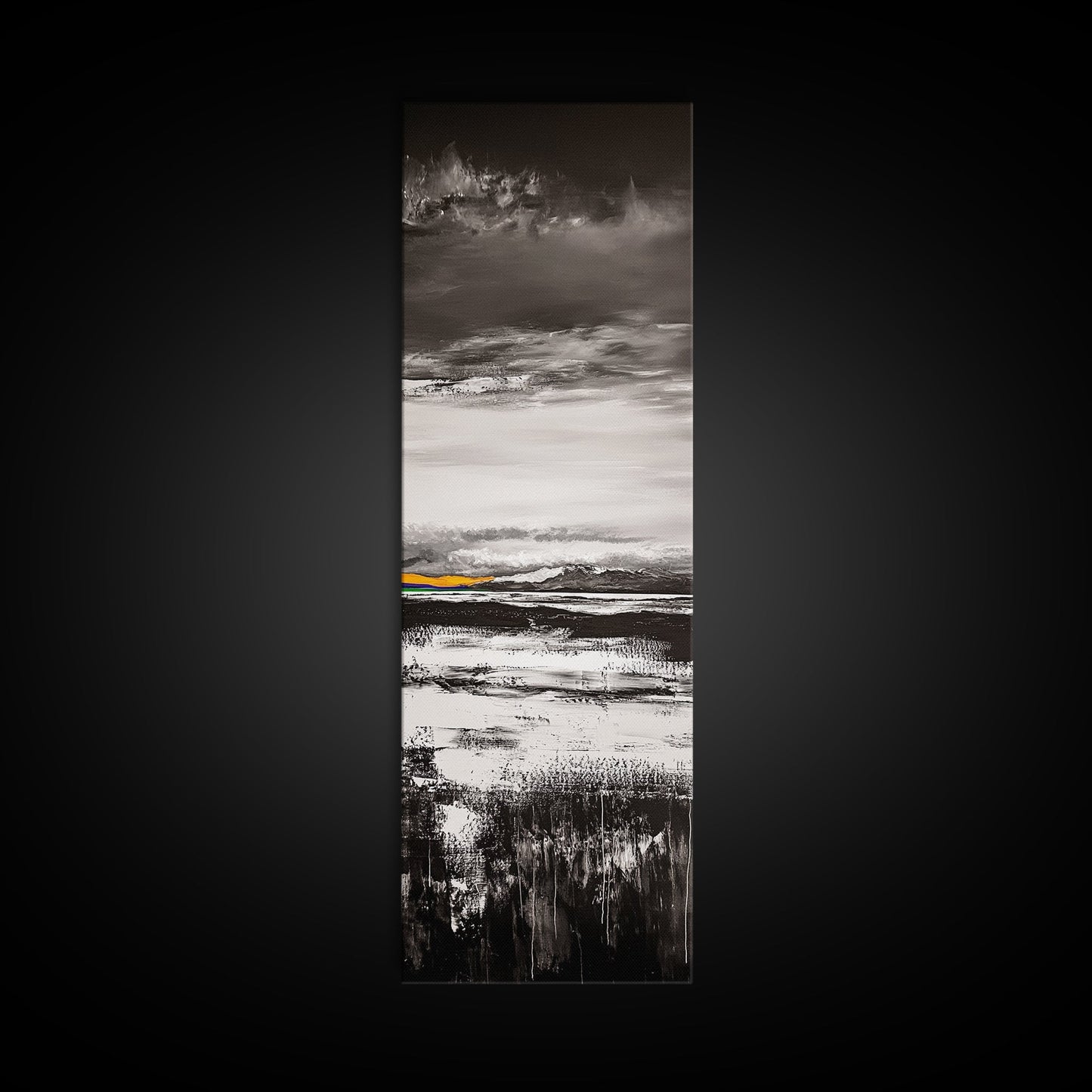 Moody Landscape Art, Black and White Painting, Nature Inspired Wall Decor, Rustic Home Accent, Modern Minimalist Style, Canvas Print