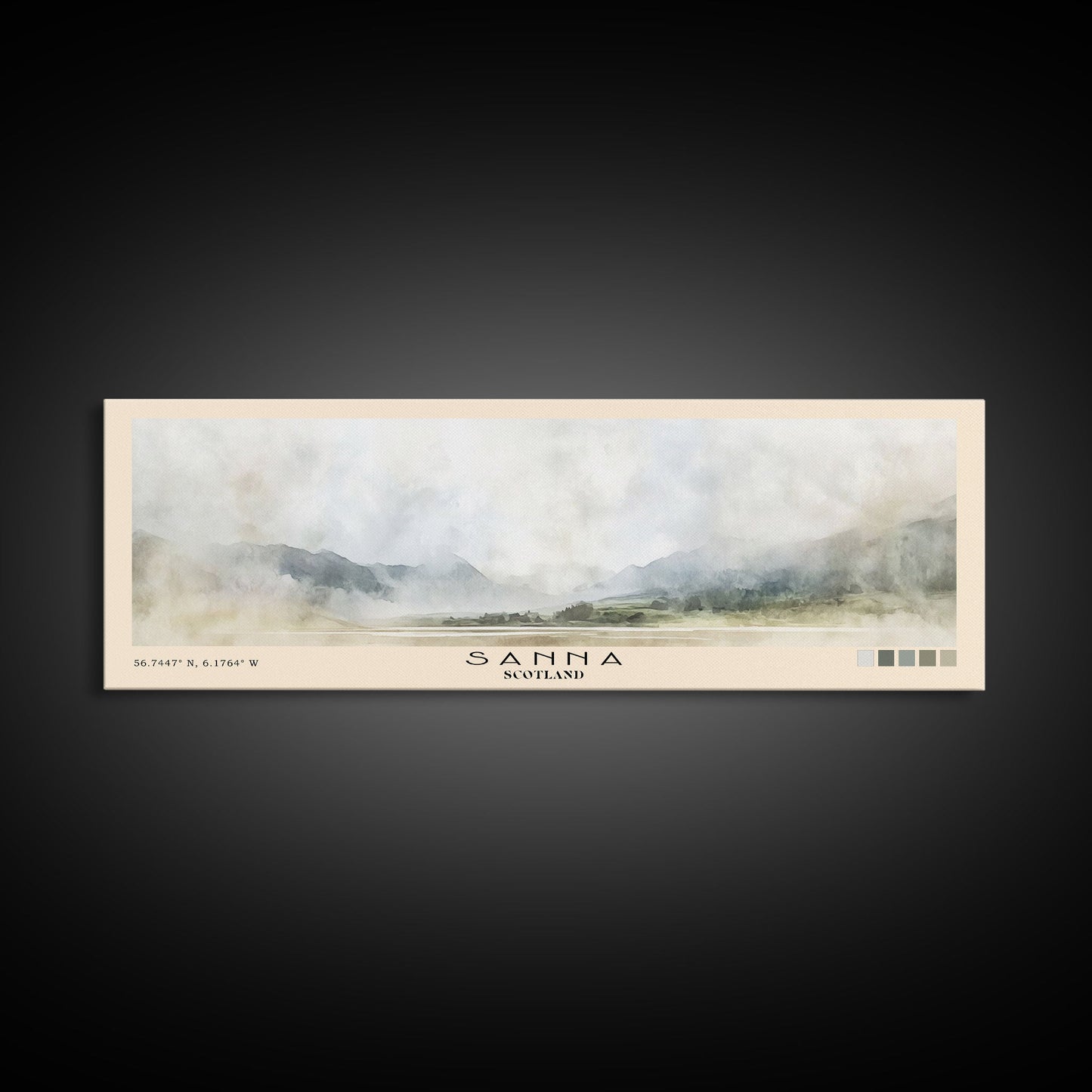 Sanna, Scotland Watercolor Print, Vacation Gift, Scotland Wall Art, Beach Painting, Beach Decor, Large Wall Art, Wood Frame Art