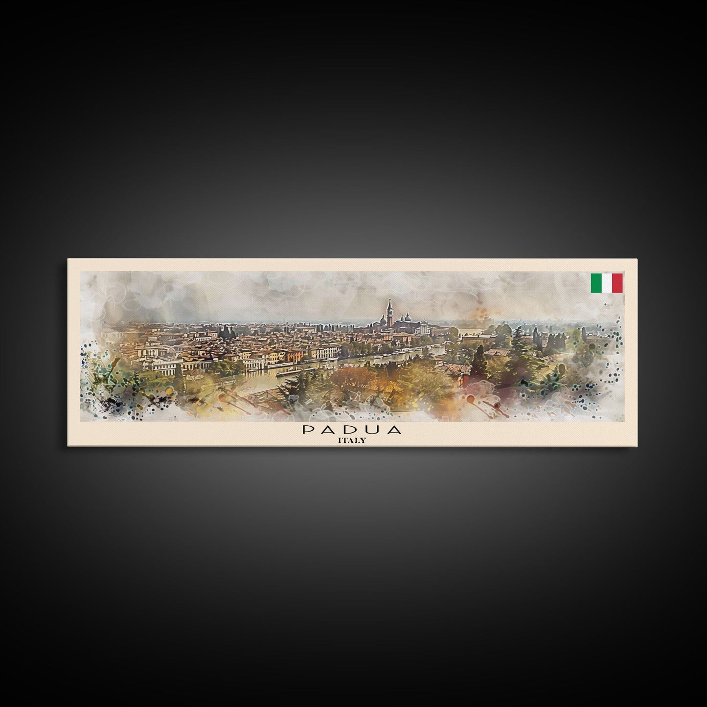 Padua Italy Wall Art, Panoramic Travel Poster, Panoramic Framed Canvas Print, City Wall Art, Wall Hanging Home Decor, Travel Art
