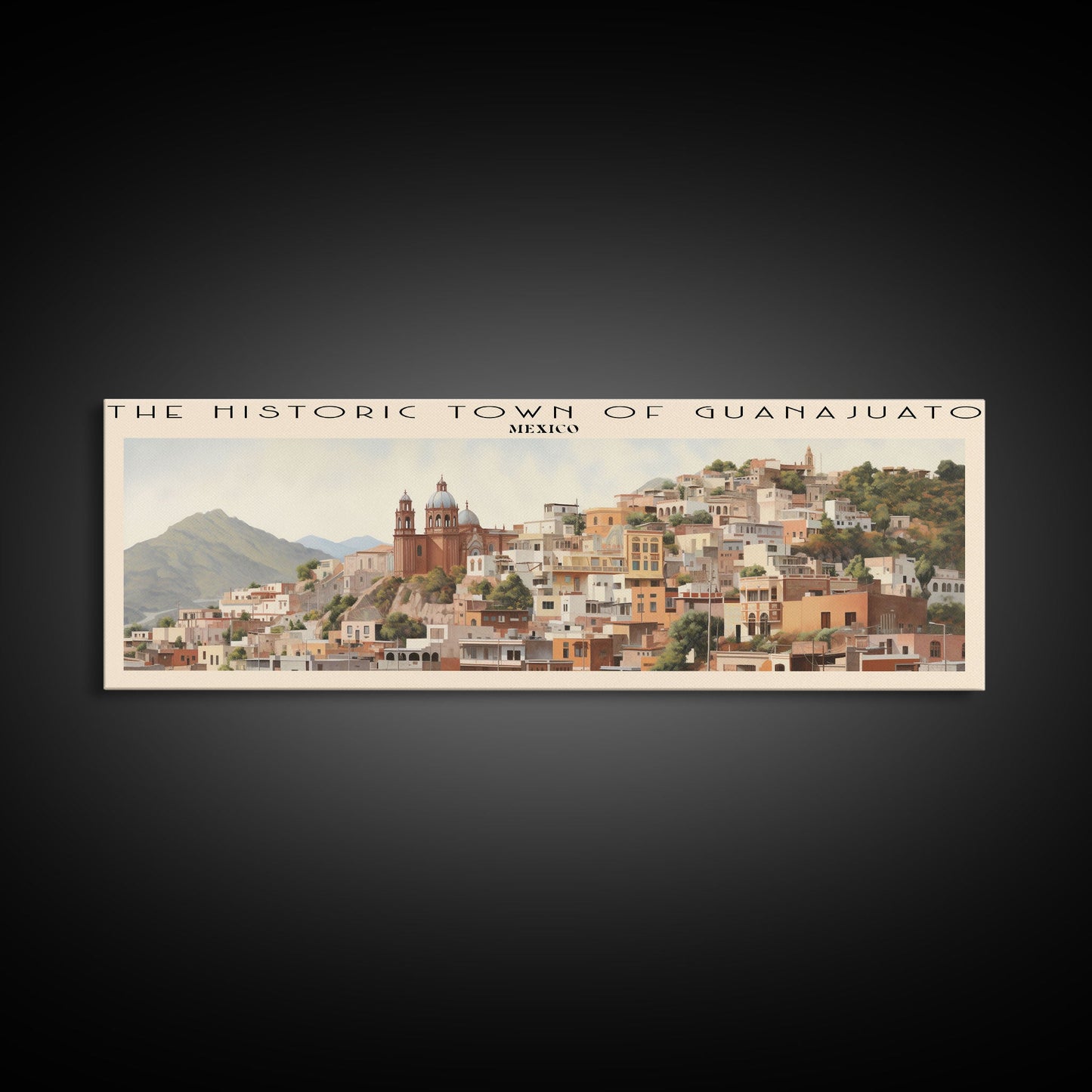 The Historic Town of Guanajuato COUNTRY Travel Poster Print, Framed Canvas Print, COUNTRY Travel Art, Wood Framed Art, Wall Hanging, Home Decor