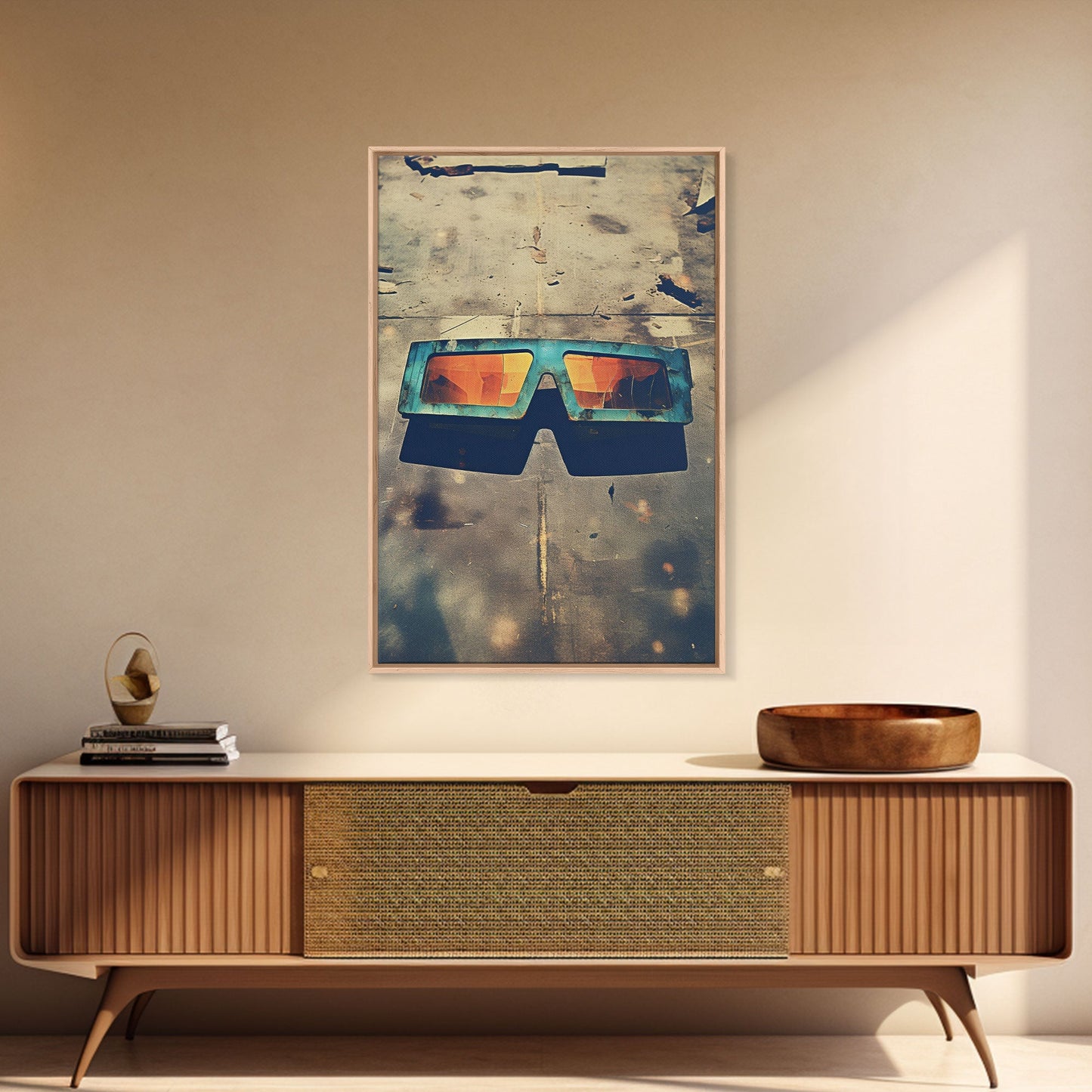 Retro Sunglasses, Retro Art, Minimalist Wall Art, Canvas Print, Wall Hanging, Portrait Art, Office Wall Decor, Living Room Prints, RV Decor
