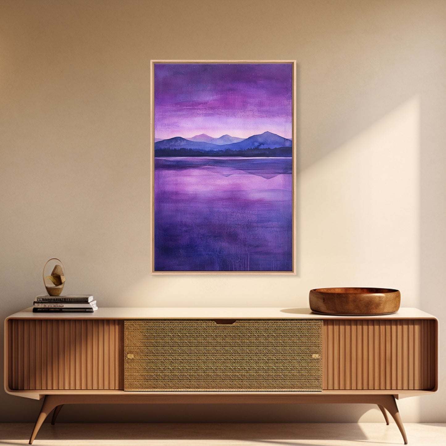Purple and Lavender Landscape Painting Print, Reflections, Original Watercolor Painting Print, Custom Painting, Living Room Wall Art
