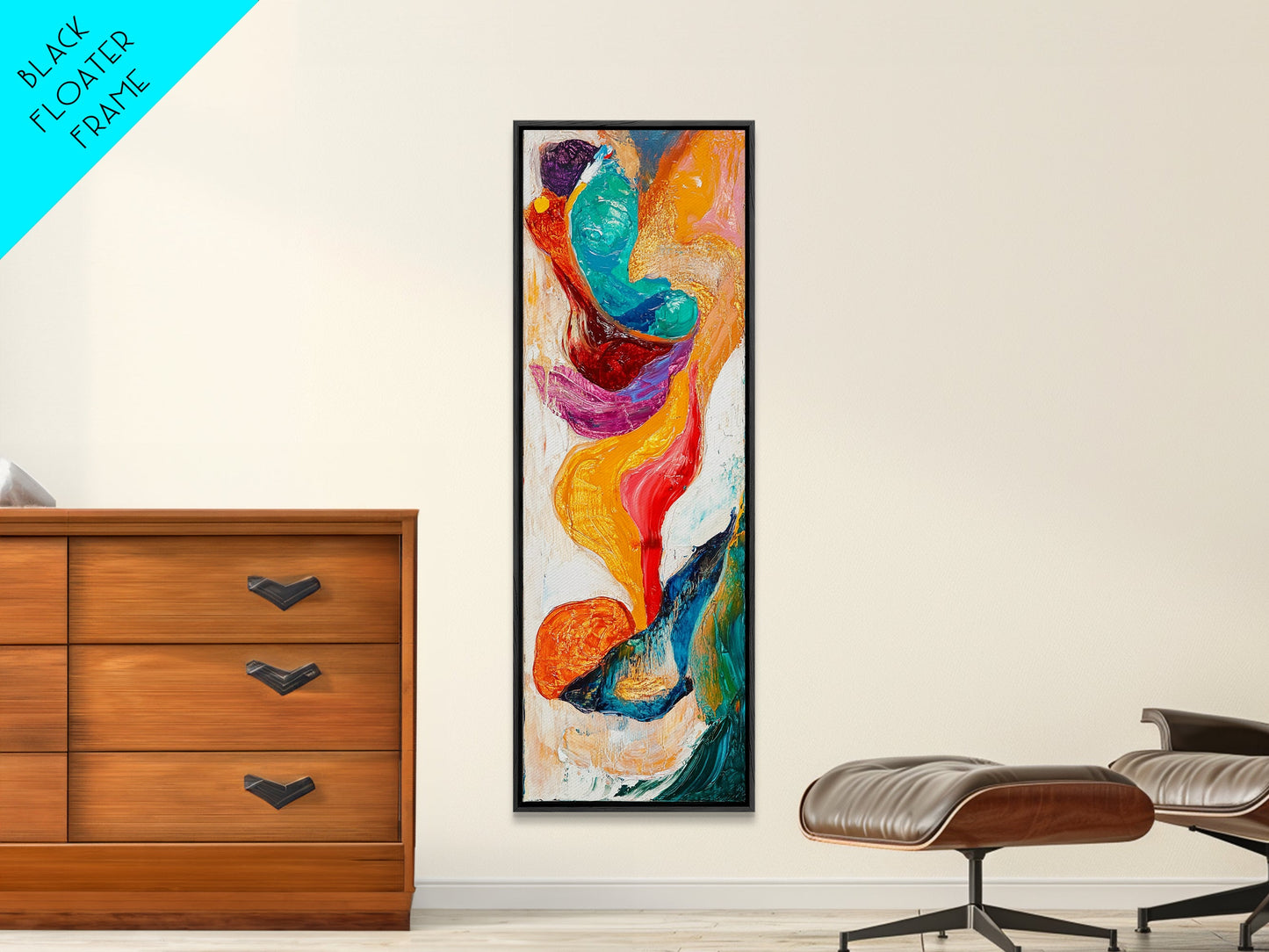 Fiery Abstract, Color Explosion, Dynamic Painting, Framed Canvas Print, pink orange wall art, bold abstract art, modern art, vibrant art