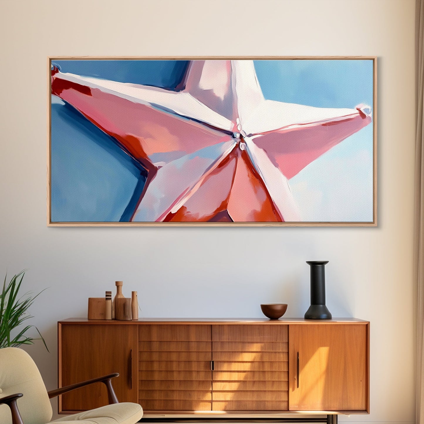 Star Ornament, Festive Art, Framed Canvas Print, Christmas Wall Decor, Holiday Aesthetic, Minimalist Festive Painting, Modern Home Art