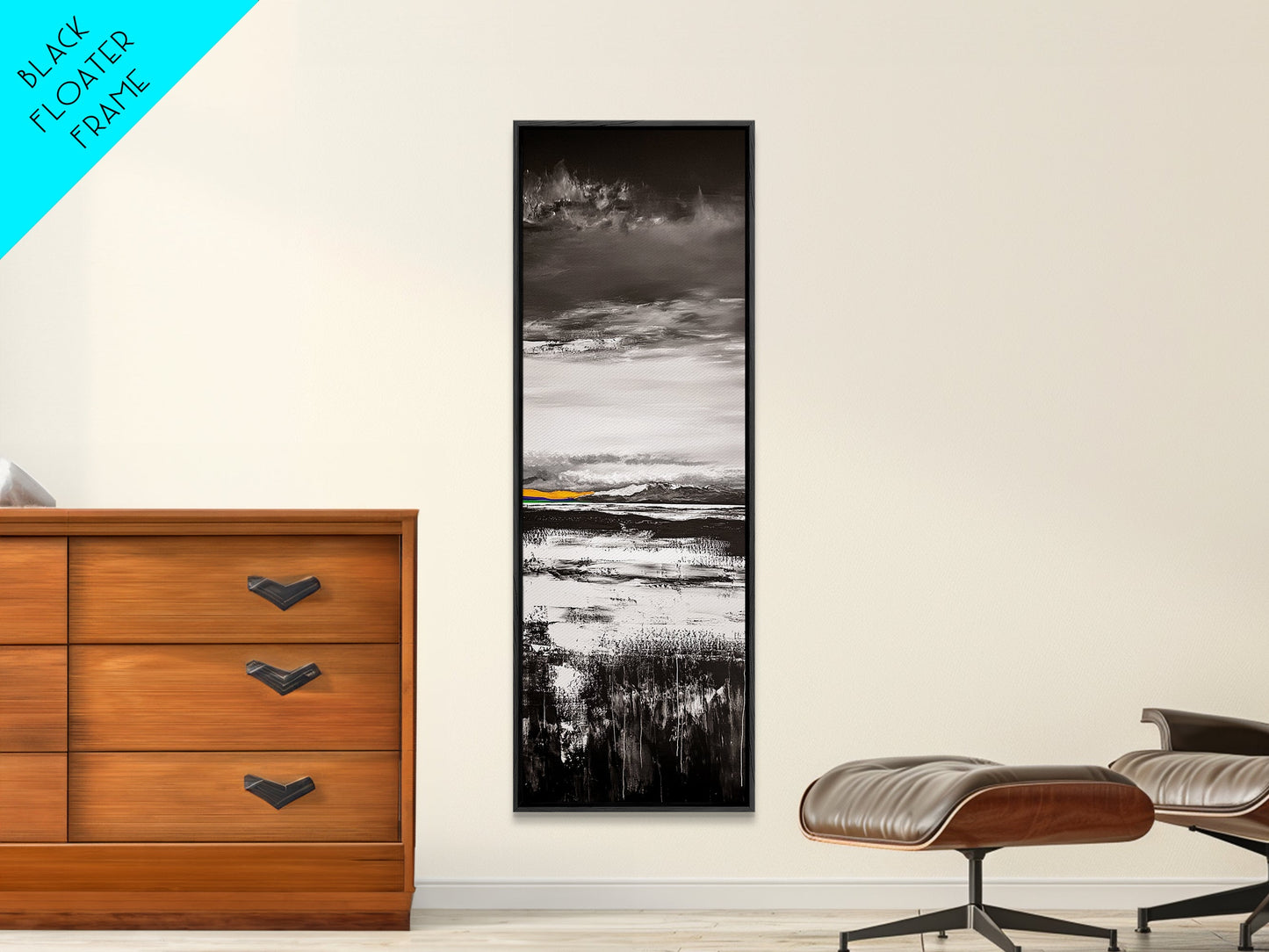 Moody Landscape Art, Black and White Painting, Nature Inspired Wall Decor, Rustic Home Accent, Modern Minimalist Style, Canvas Print
