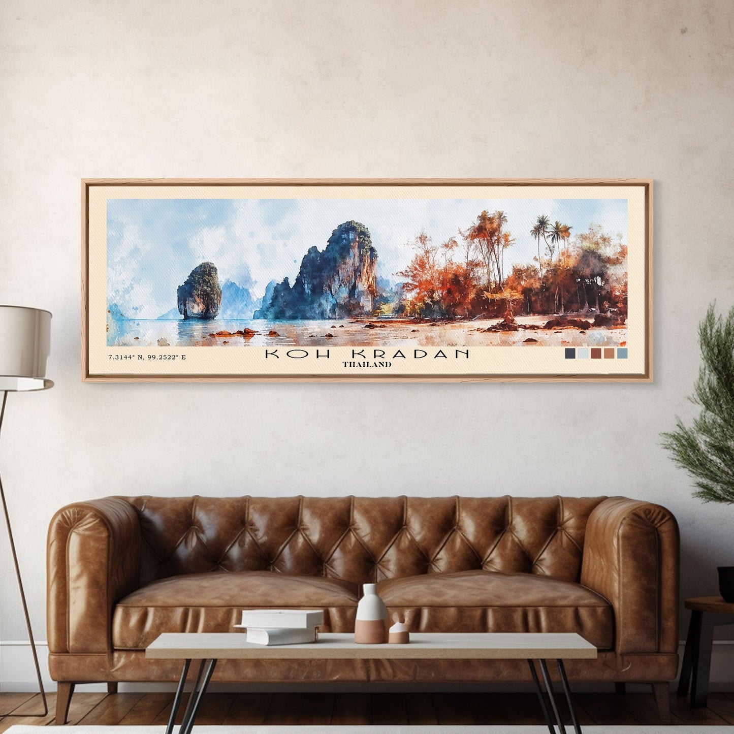 Koh Kradan, Thailand Watercolor Beach Print, Vacation Gift, Thailand Wall Art, Beach Painting, Beach Decor, Beach Painting