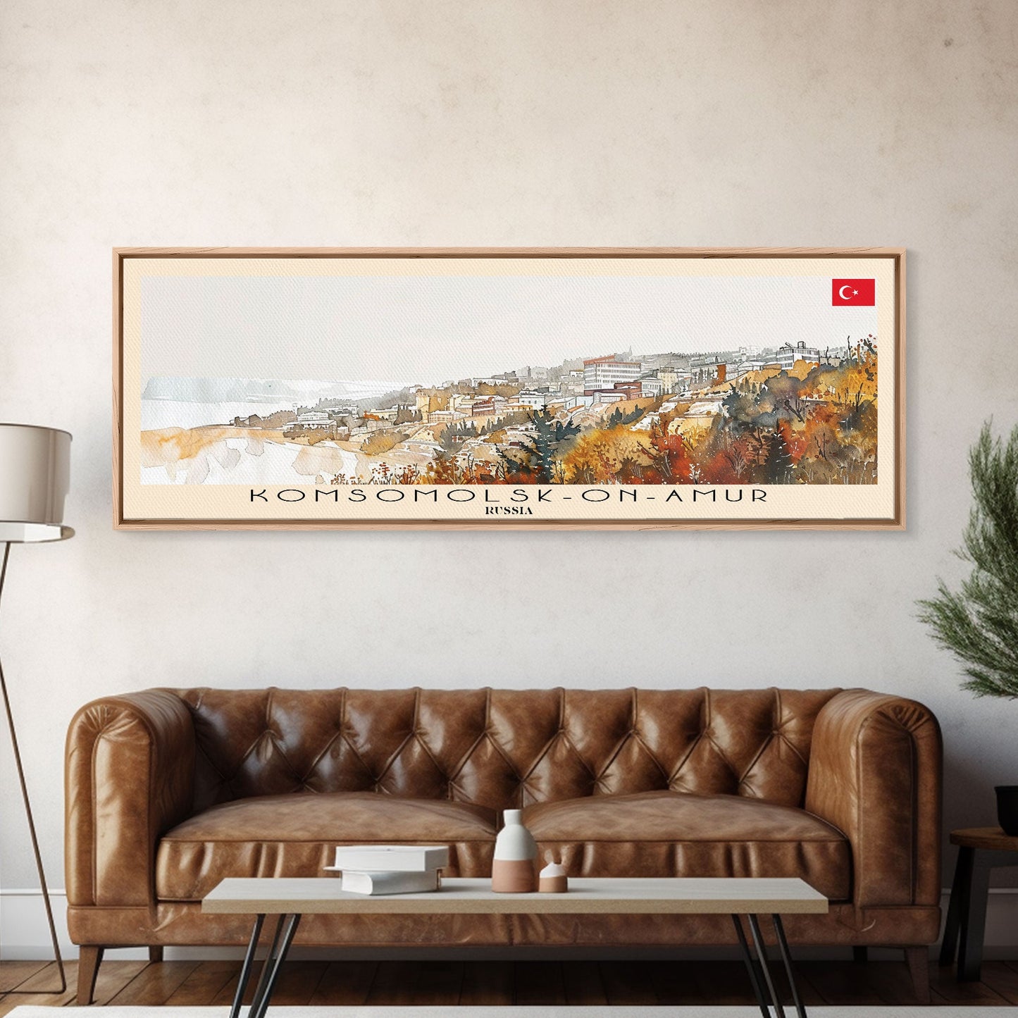 Komsomolsk on Amur Russia Travel Art, City Art, Framed Canvas Print or Metal Wall Art, Europe Travel Poster, Panoramic Wall Art, Extra Wide Wall Art
