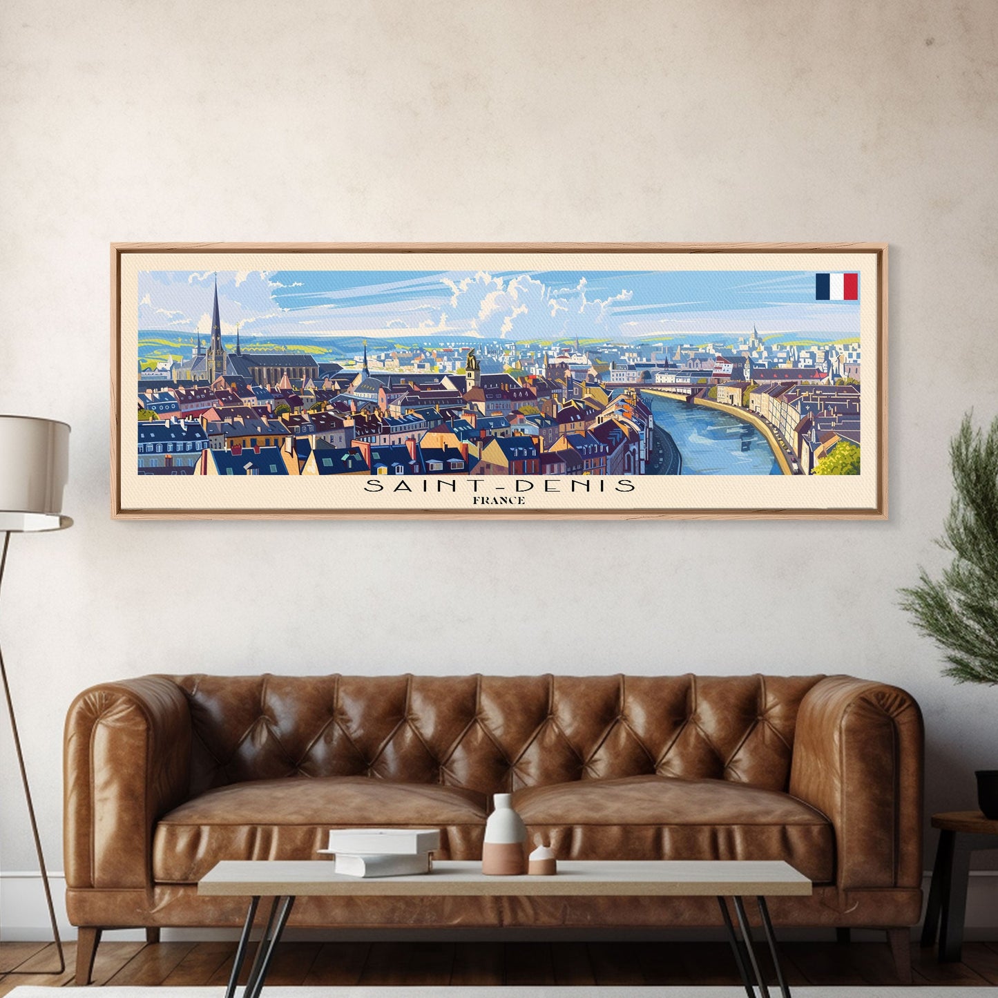 Saint Denis France Wall Art, Panoramic Travel Poster, Panoramic Framed Canvas Print, City Wall Art, Wall Hanging Home Decor, Travel Art