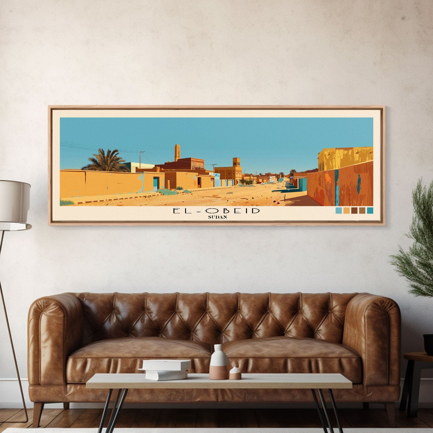 El-Obeid, Sudan Panoramic Canvas Print, El-Obeid, Sudan Painting, Sudan Art, El-Obeid Travel Poster, Travel Art, Vacation Gift