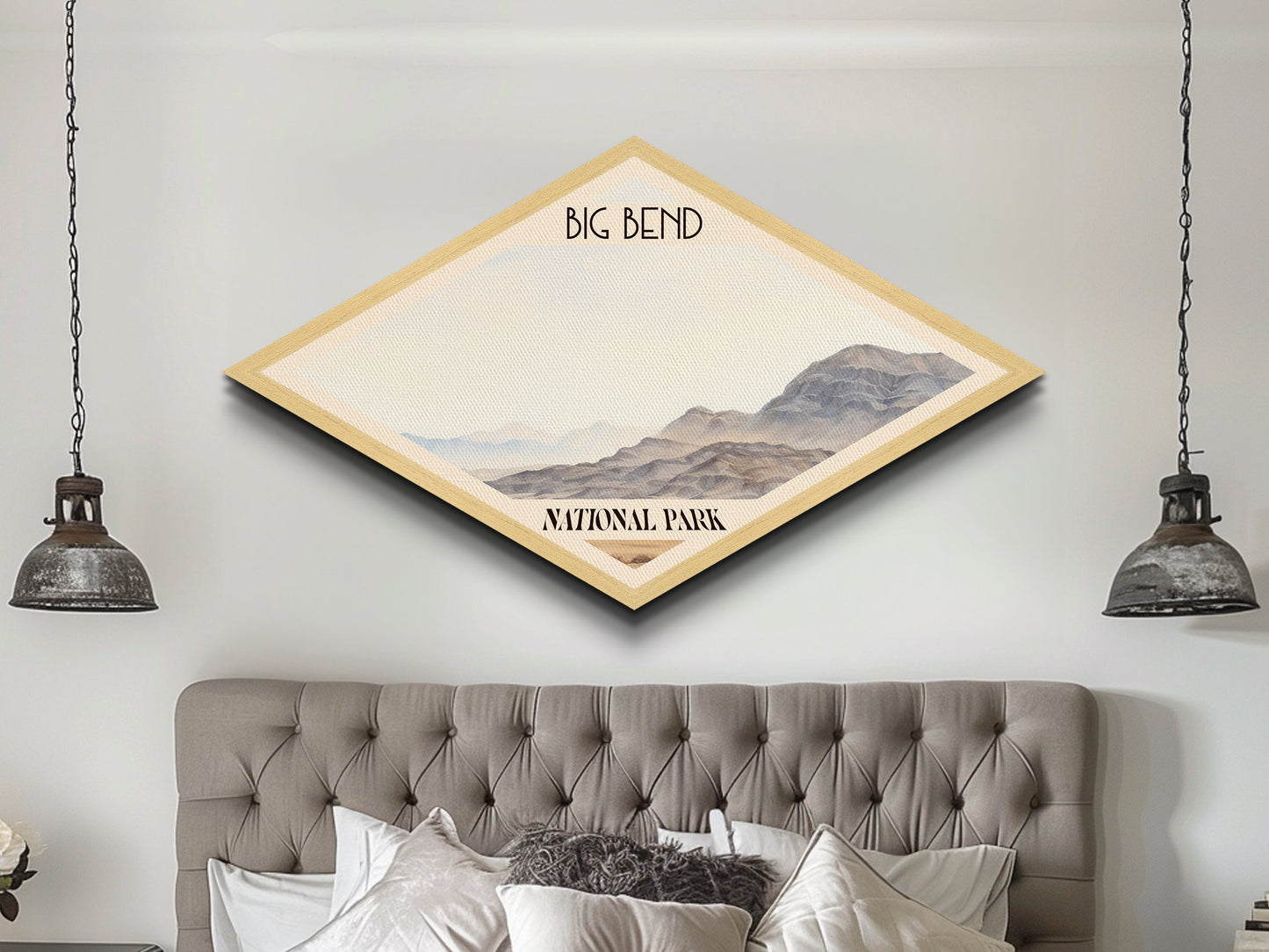 Retro Big Bend National Park Travel Print Wall Art Texture Print, Travel Decor, Midcentury Modern Decor Texas Landscape