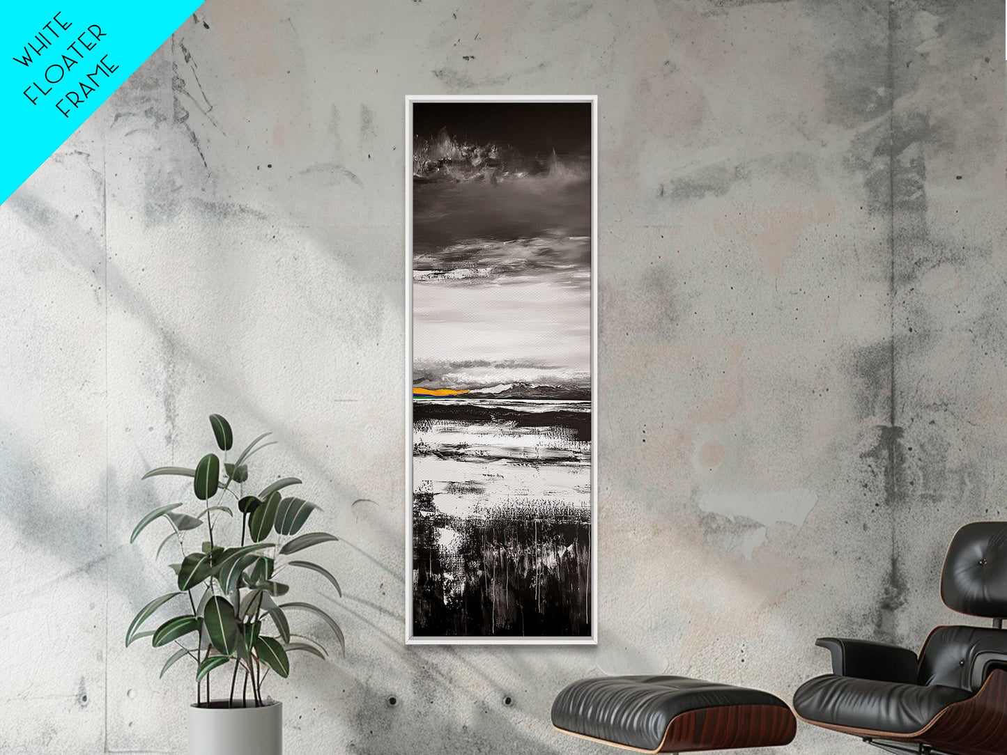 Moody Landscape Art, Black and White Painting, Nature Inspired Wall Decor, Rustic Home Accent, Modern Minimalist Style, Canvas Print