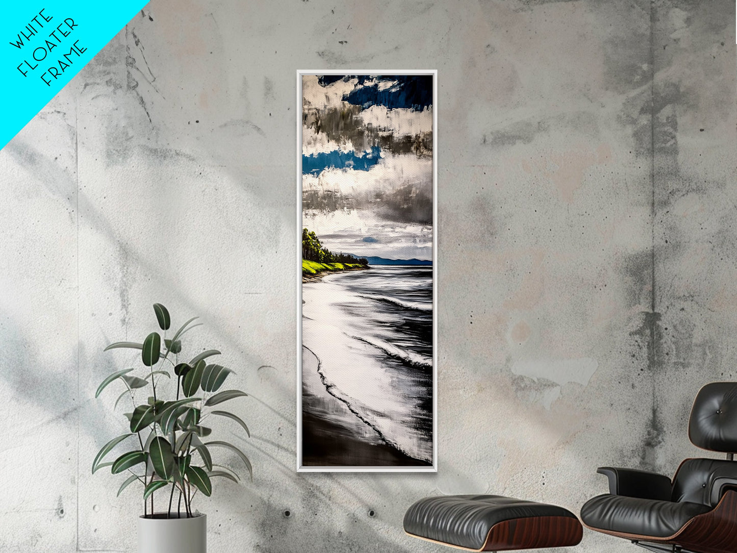 Coastal Shoreline, Blue and Green Art, Beach Wall Art, Ocean Canvas Print, Nautical Home Decor, Large Wall Art, Modern Living Room Art