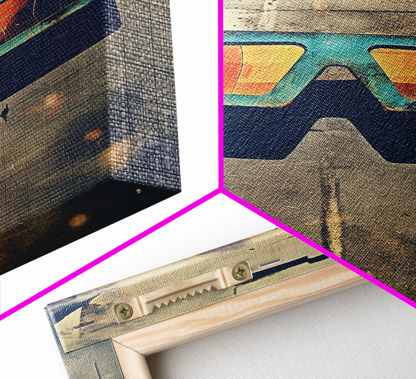 Retro Sunglasses, Retro Art, Minimalist Wall Art, Canvas Print, Wall Hanging, Portrait Art, Office Wall Decor, Living Room Prints, RV Decor