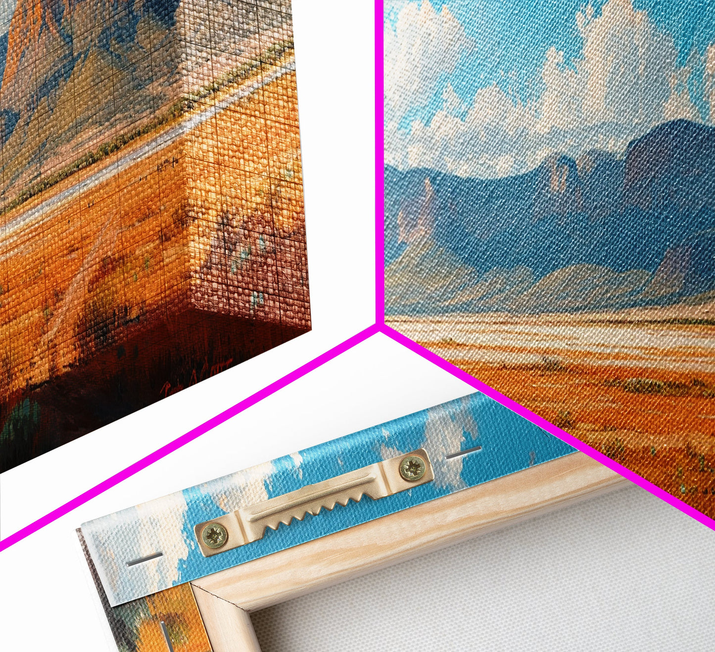 Panoramic Landscape Print Of an Arizona Desert Landscape, Framed Canvas, Rustic Farmhouse Decor, Nature Print, Minimalist Landscape Painting