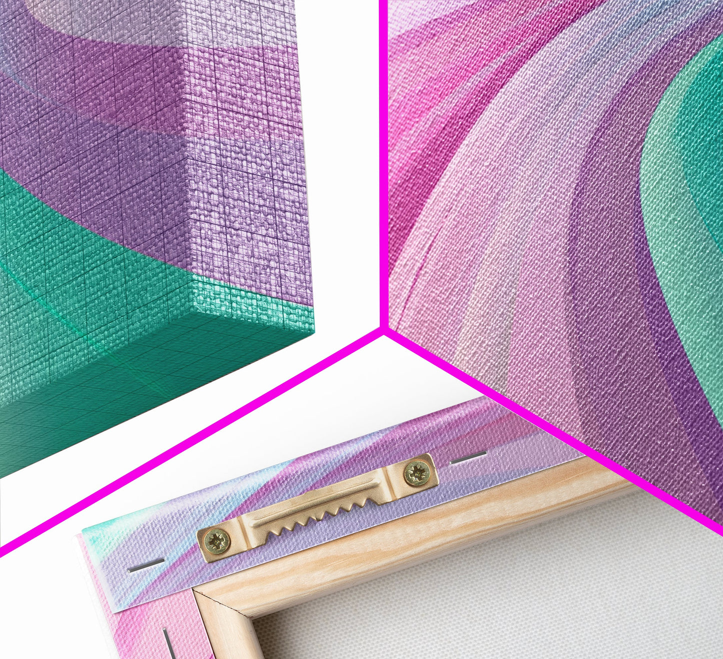 Mid-Century Modern Pastel Colors Wall Art, Turquoise and Purple