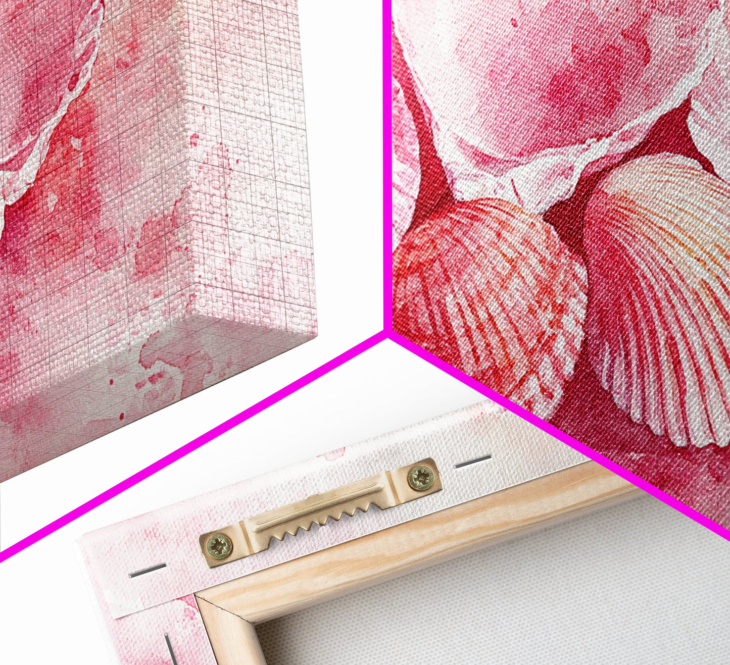 Coastal Shell Canvas Print | Pink Coastal Cowgirl Wall Art | Nautical Inspired Decor | Beach Themed Framed Artwork | Living Room Art