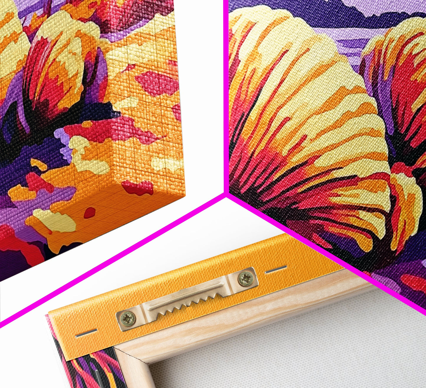 Coastal Shells, Ocean Decor, Beach Art, Vibrant Seascape, Framed Canvas Print, Nautical Home Decor, Living Room Wall Art, Gift Idea