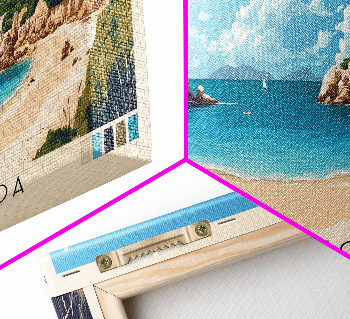 Cala Pregonda, Spain Panoramic Print, Vacation Gift, Spain Wall Art, Beach Painting, Beach Decor, Beach Or Lakehouse Art