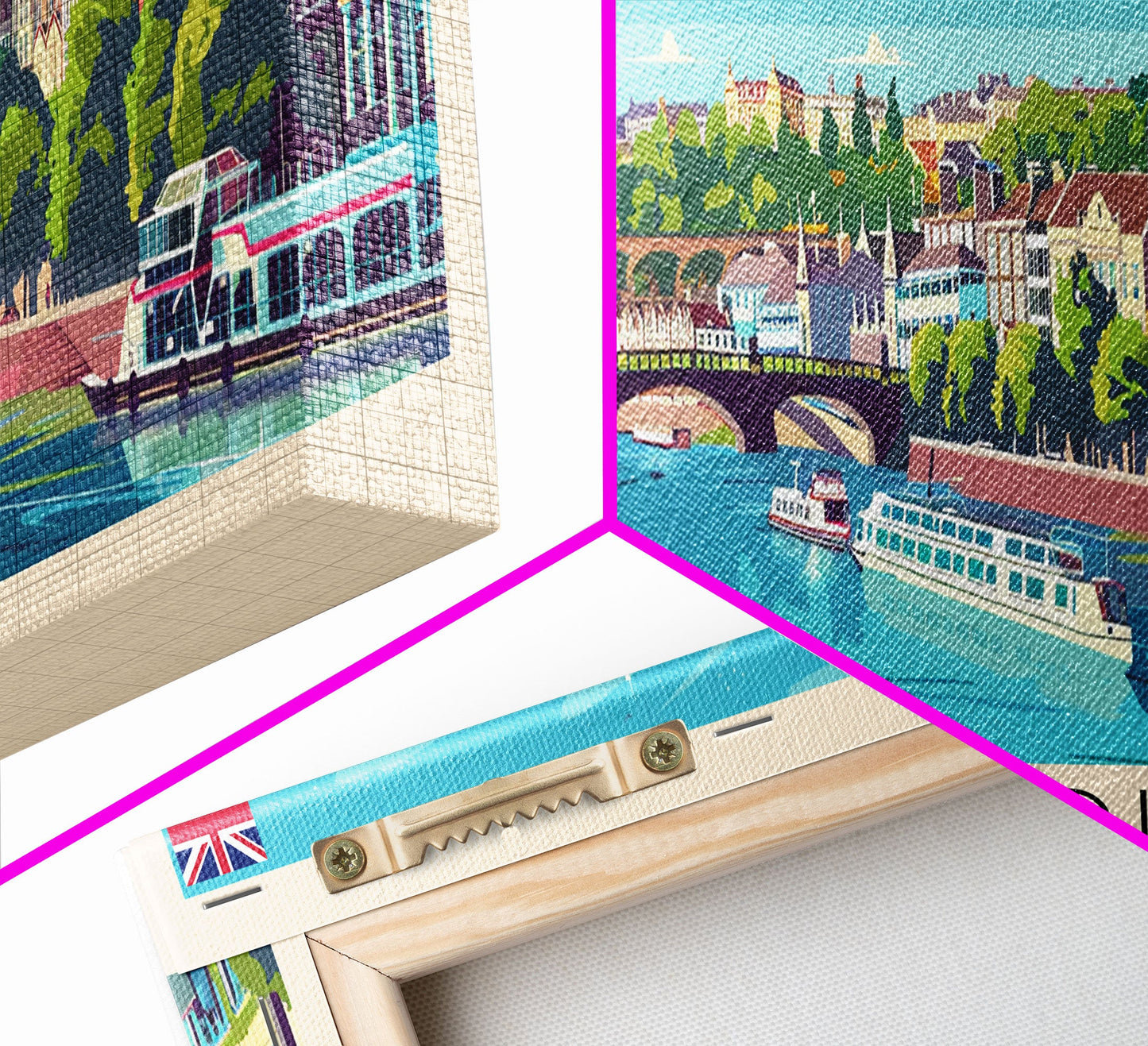Bristol United Kingdom Panoramic Travel Poster, Framed Canvas Print or Metal Wall Art, Travel Art, Home Decor, Panoramic Painting, Midcentury Art