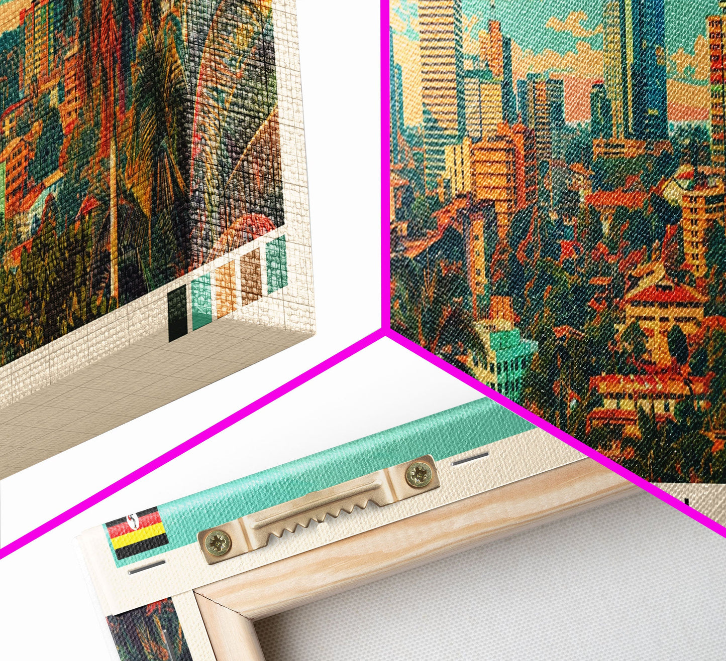 Kampala, Uganda Panoramic Canvas Print, Kampala, Uganda Painting, Uganda Art, Kampala Travel Poster, Travel Art, Living Room Painting