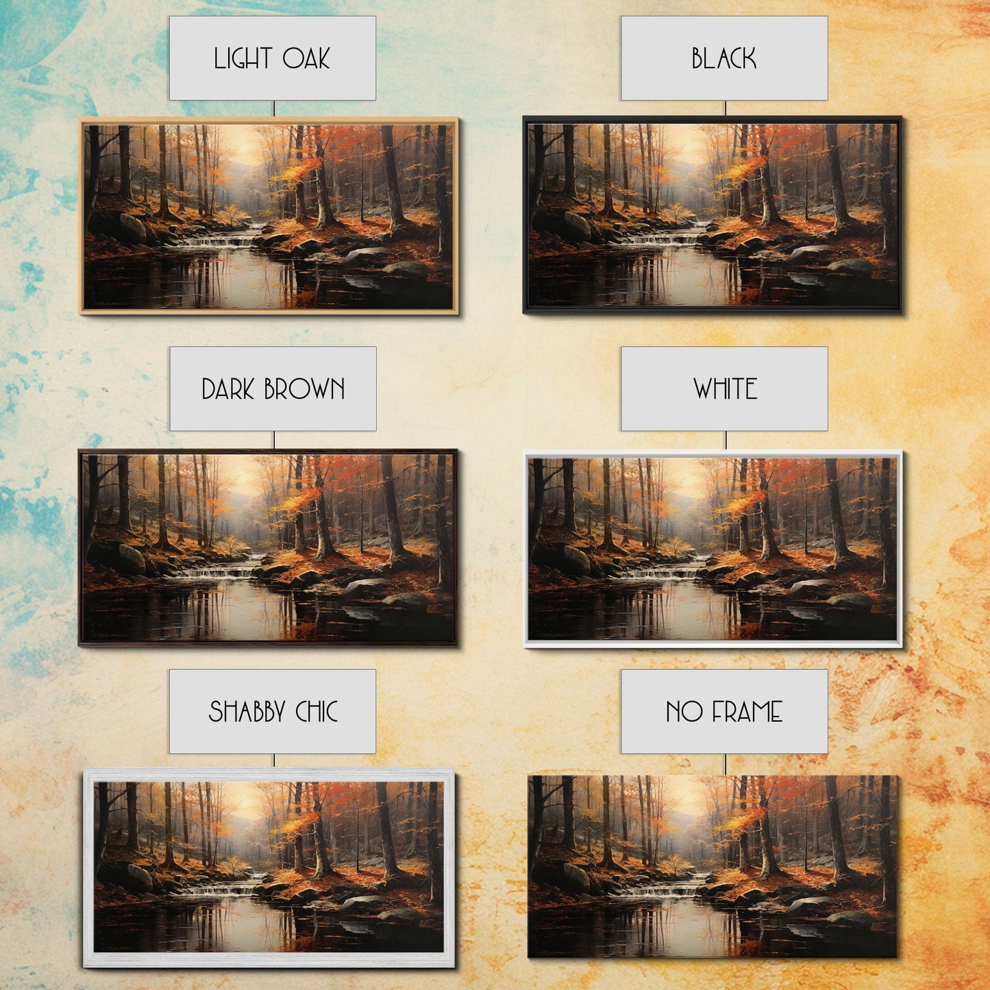 Fall Centerpiece Landscape Painting Canvas Print, Autumn Decor, Fall Centerpiece, Fall Home Decor, Fall Wall Decor, Fall Home Decor