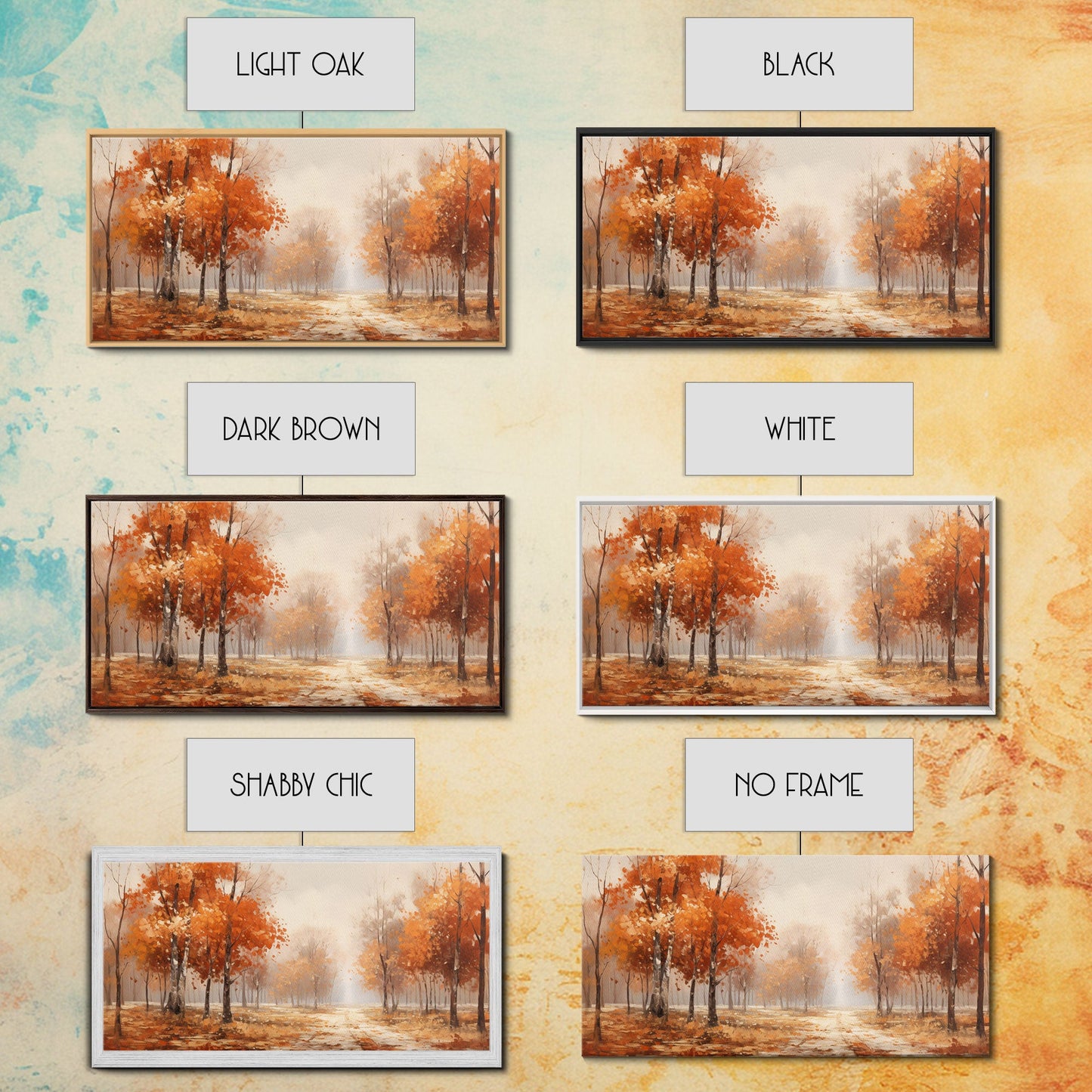 Seasonal Decor, Fall Centerpiece Landscape Painting Canvas Print, Autumn Decor, Fall Centerpiece, Fall Home Decor, Fall Farmhouse Wall Decor