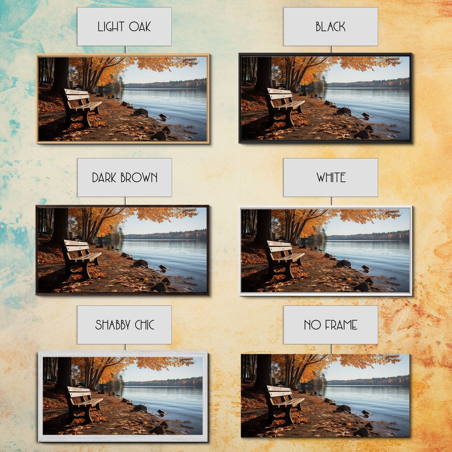 Pacific Northwest Photography Print, Beautiful Lakeside Park In The Fall, Framed Canvas Print, Photography Decor, Fall Decor