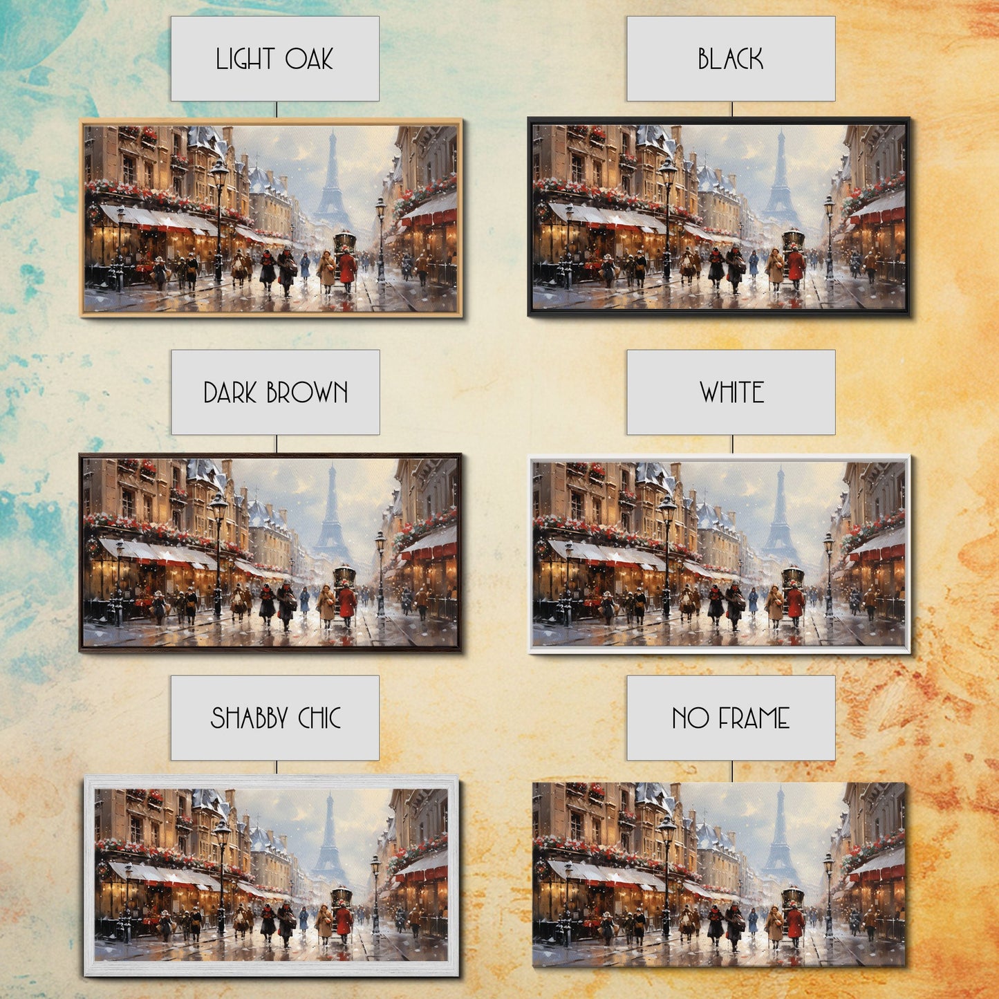 Winter Wonderland - Paris In The Snow at Christmas Time - Framed Canvas Print - Christmas Decor