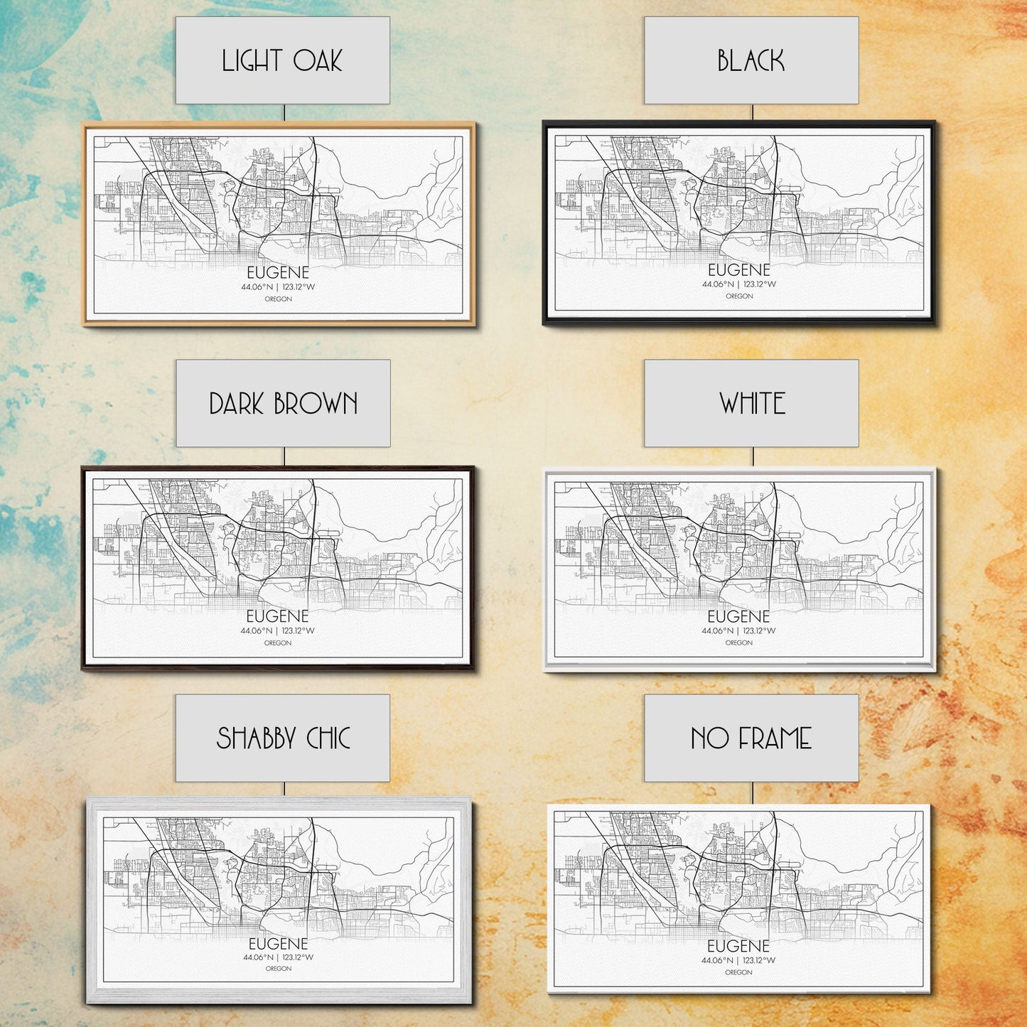 Eugene Street Map, Oregon Map, Map Art, Minimalist Art, Wall Art, Canvas Art, Newlywed Gift, Bar Wall Décor, Rustic Home Décor, Couples Gift