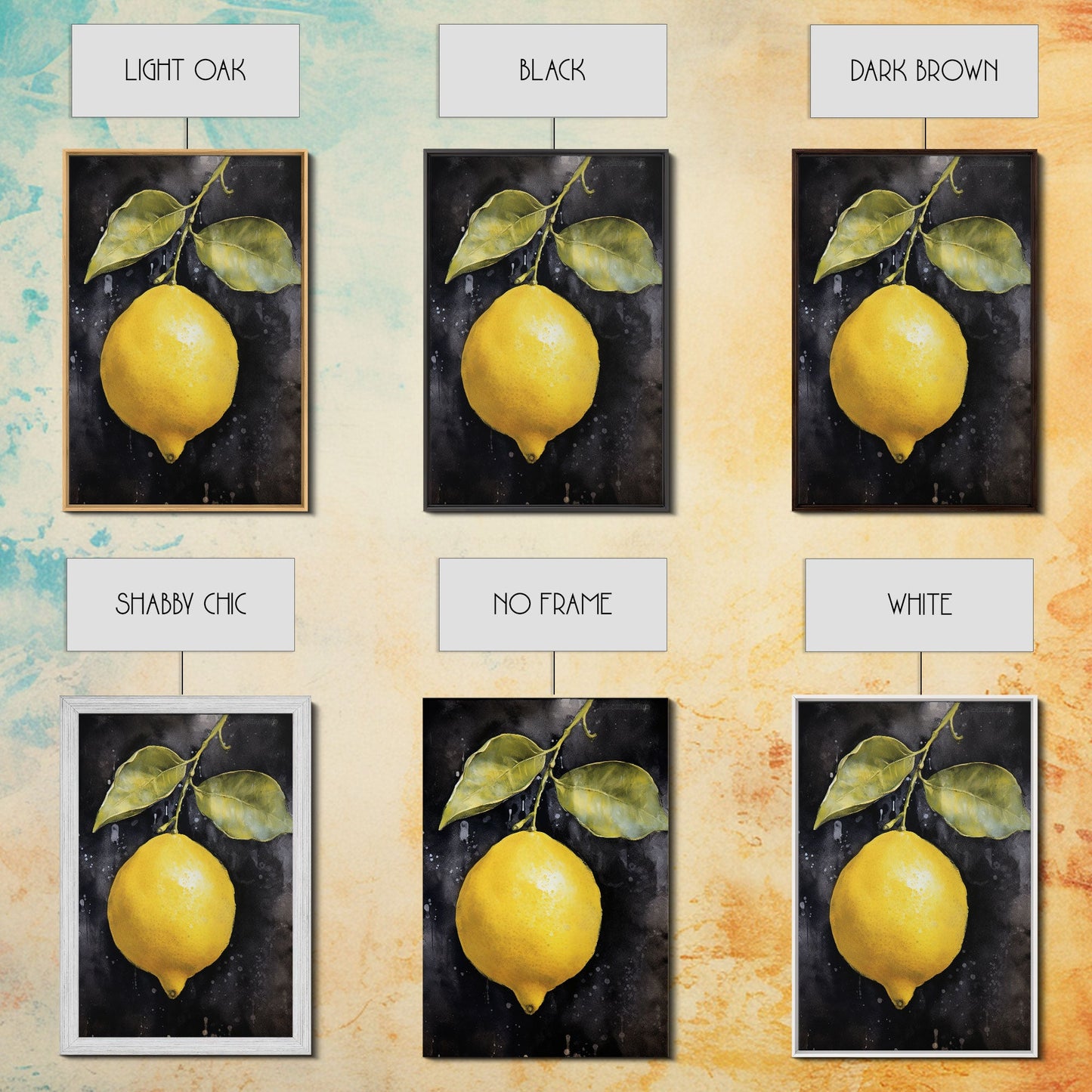 Lemon Wall Decor, Food Art, Fruit Wall Art, Kitchen Wall Art, Minimalist Wall Art, Wall Decor, Canvas Print, Wall Art, Framed Canvas Art