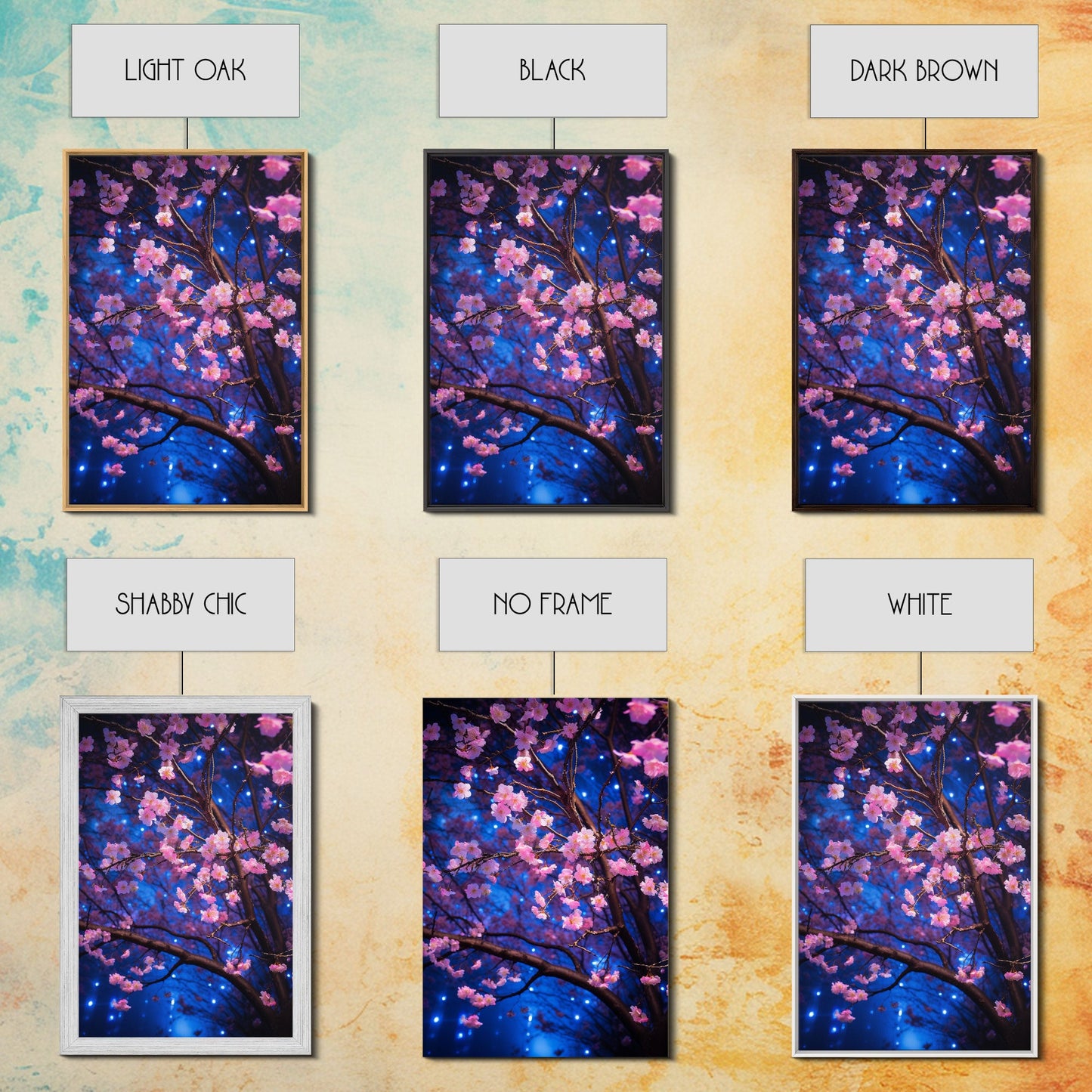 Cherry Blossom Art, Pink Flowers, Japanese Art, Sakura, Canvas Print, Wall Art, Vertical Art, Gift For Boss, Preppy Room Decor, Office Print