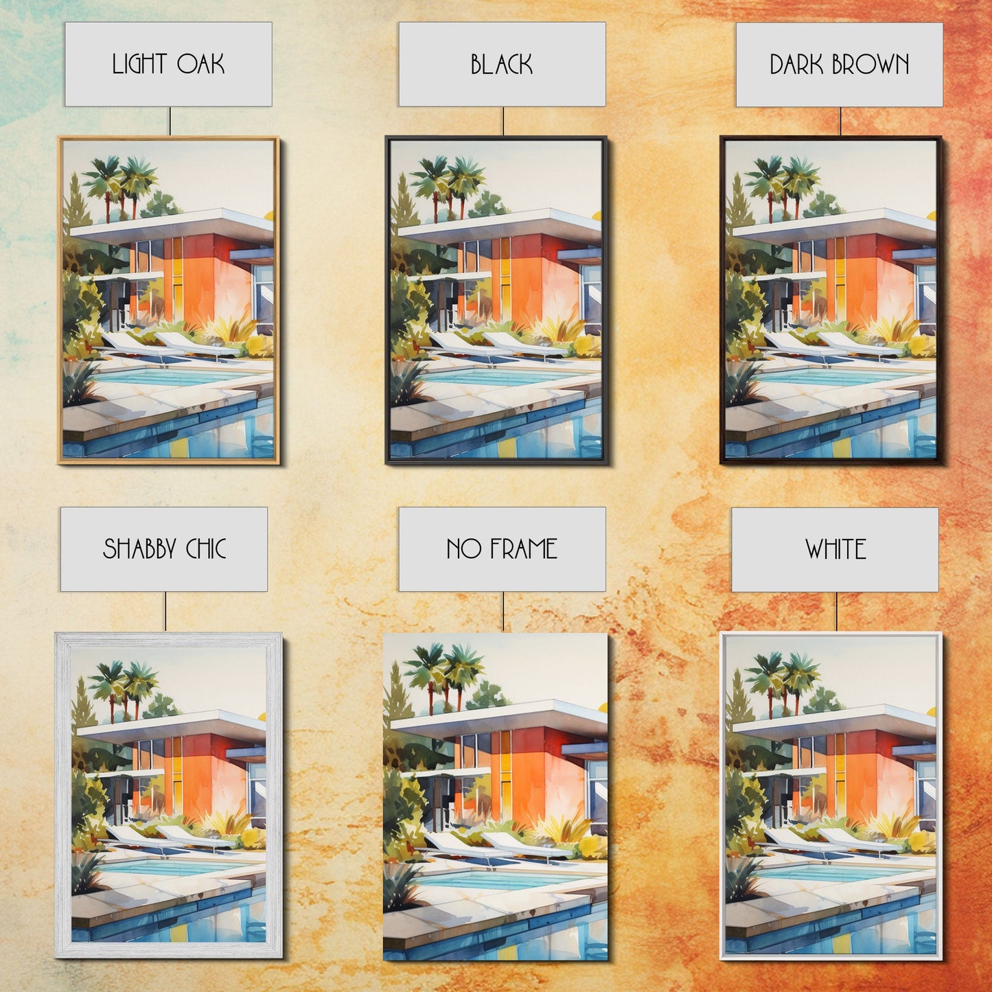 Architecture Wall Art, Mid-century House Art, Canvas Print, Butterflies, Wall Art, 3 Piece Wall Art, Modern Office Art, Home Decor Prints