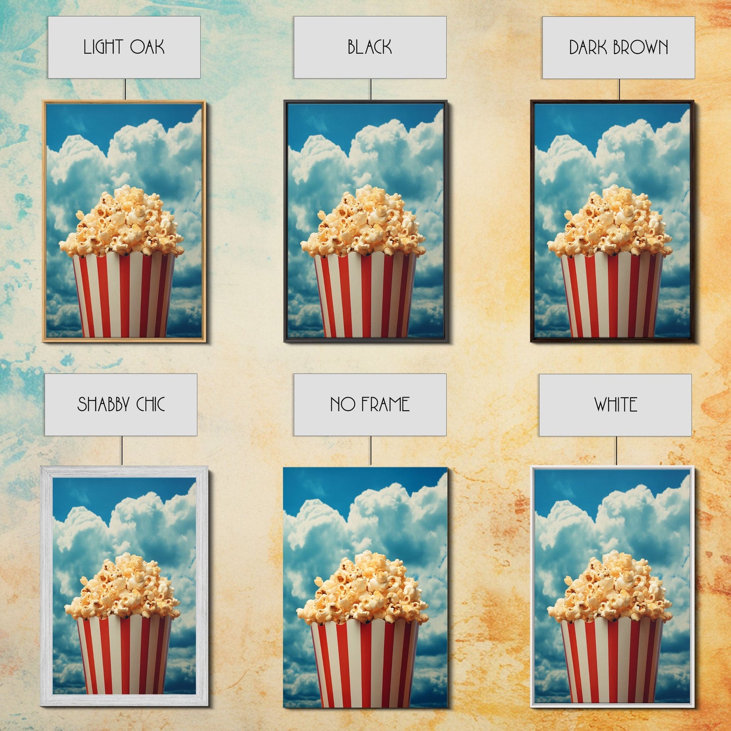 Popcorn, Game Room Wall Art, Movie Room Art, Canvas Print, Wall Hanging, Portrait Art, Minimalist Wall Art, Kitchen Wall Decor, Hostess Gift