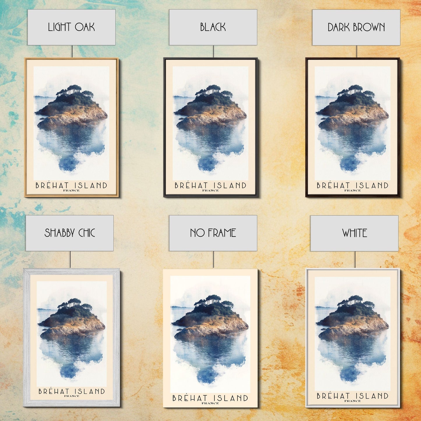 Bréhat Island, France Watercolor Beach Print, Vacation Gift, France Wall Art, Beach Painting, Beach Decor, Beach Painting