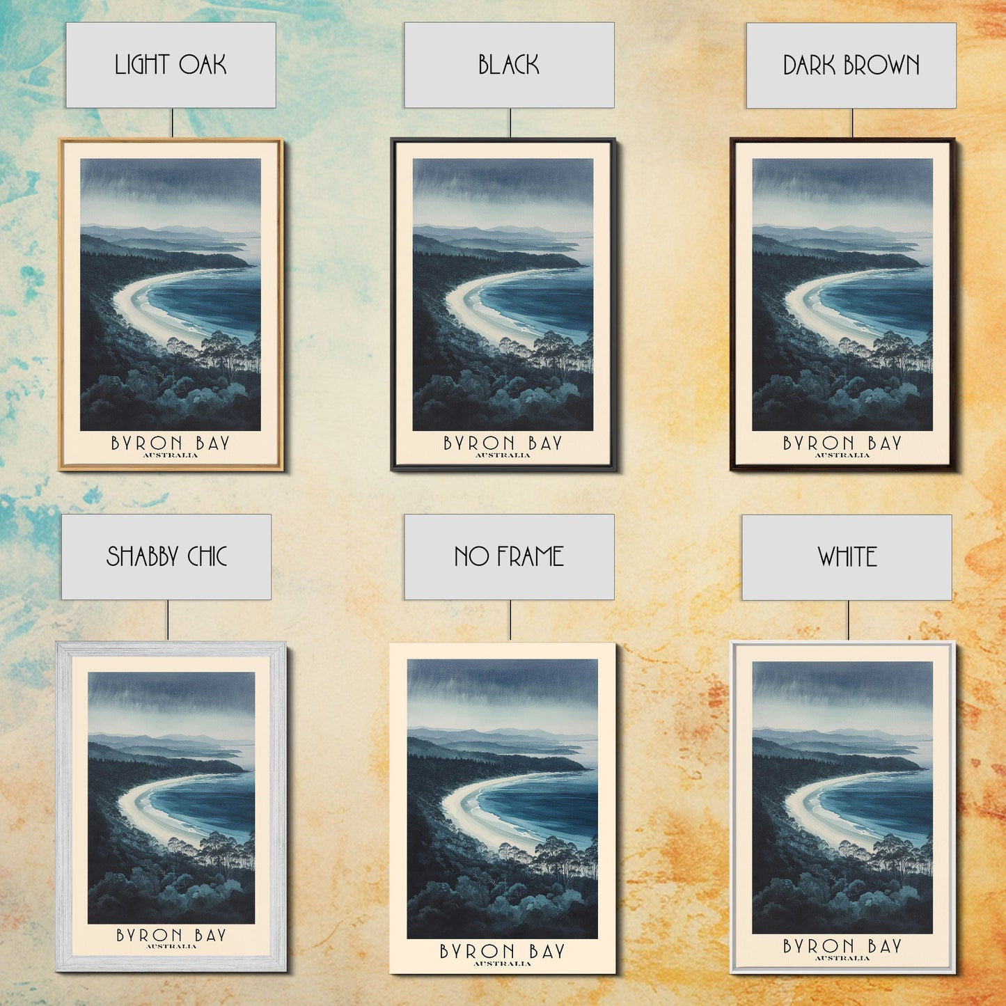 Byron Bay, Australia Watercolor Beach Print, Vacation Gift, Australia Wall Art, Beach Painting, Beach Decor, Beach Painting