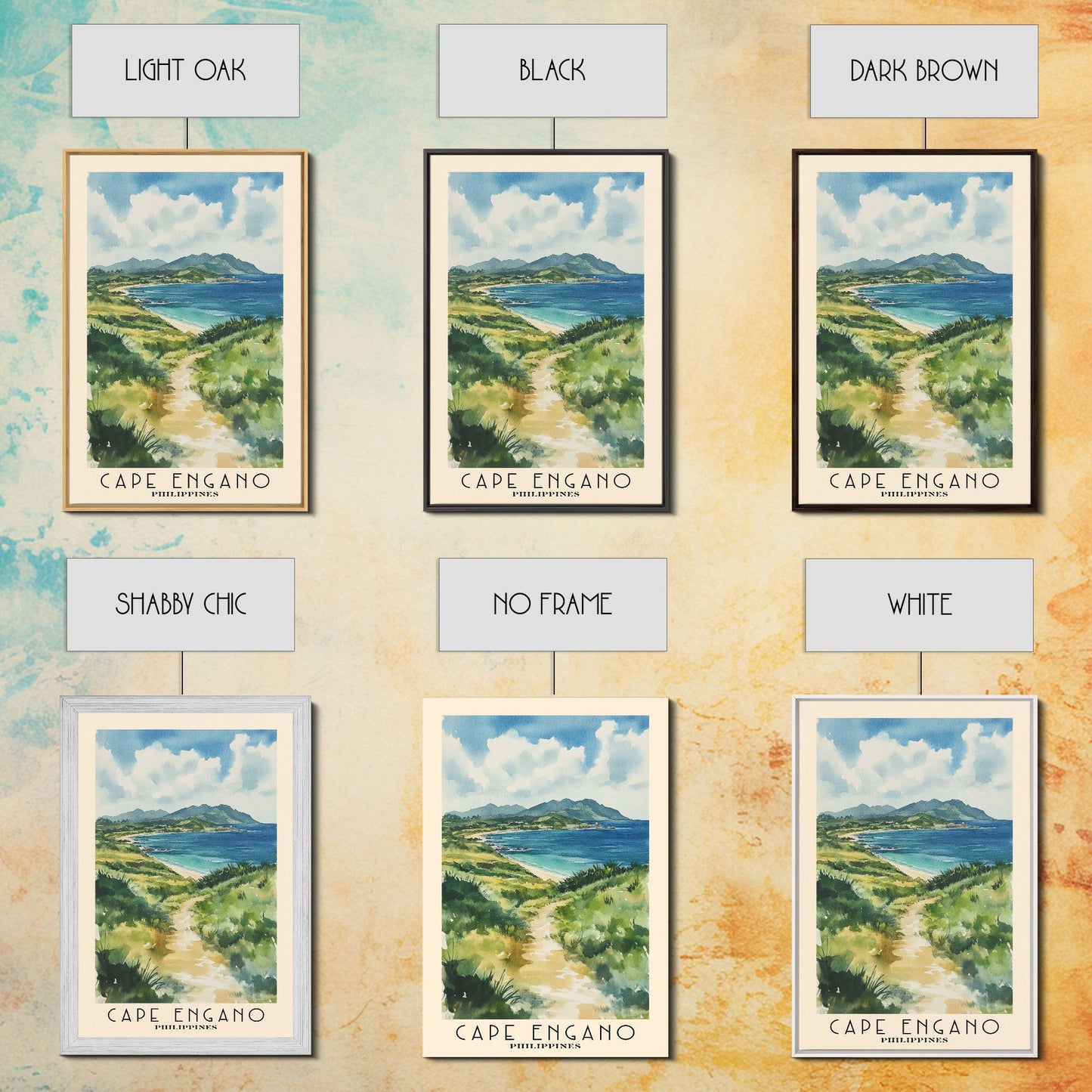 Cape Engano, Philippines Watercolor Beach Print, Vacation Gift, Philippines Wall Art, Beach Painting, Beach Decor, Beach Painting