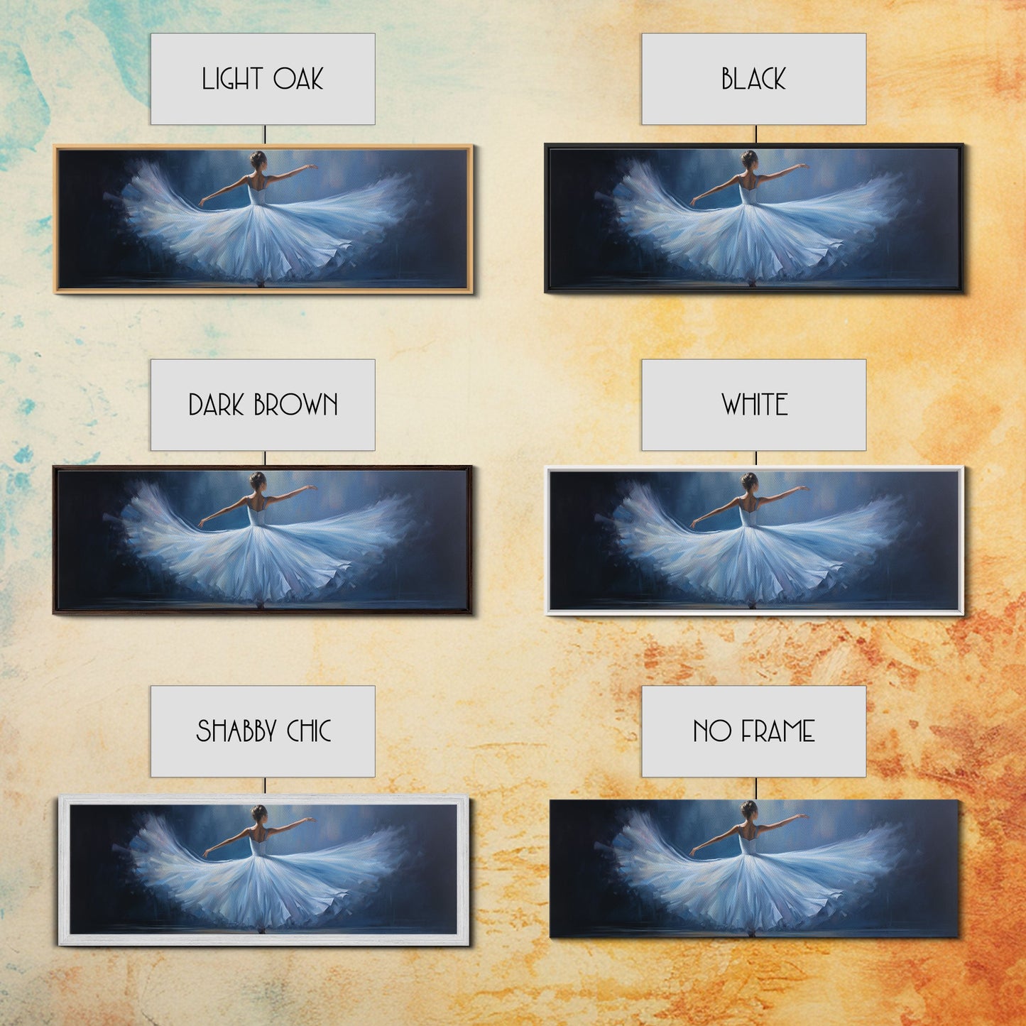 Ballerina Wall Art Watercolor Framed Canvas Print, Ballet Wall Decor, Ballet Prints, Ballerina Tutu and Slippers, Girl Room Nursery Art