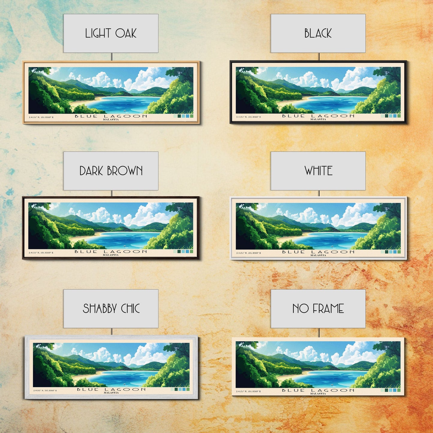 Blue Lagoon, Malasyia Panoramic Print, Vacation Gift, Malasyia Wall Art, Vacation Wall Art, Vacatation Memories, Beach Decor, Beach Or Lakehouse Art