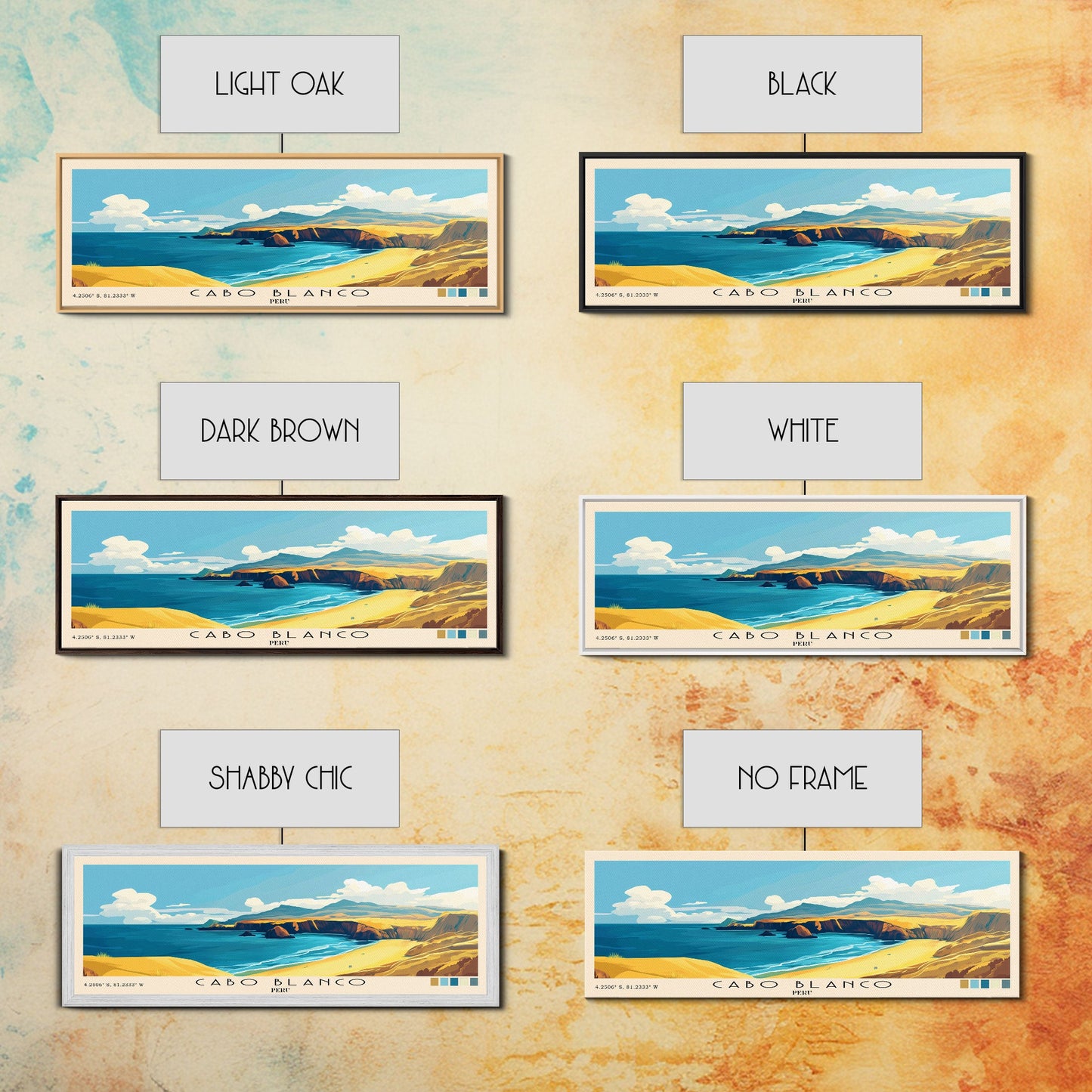 Cabo Blanco, Peru Panoramic Print, Vacation Gift, Peru Wall Art, Vacation Wall Art, Vacatation Memories, Beach Decor, Beach Or Lakehouse Art