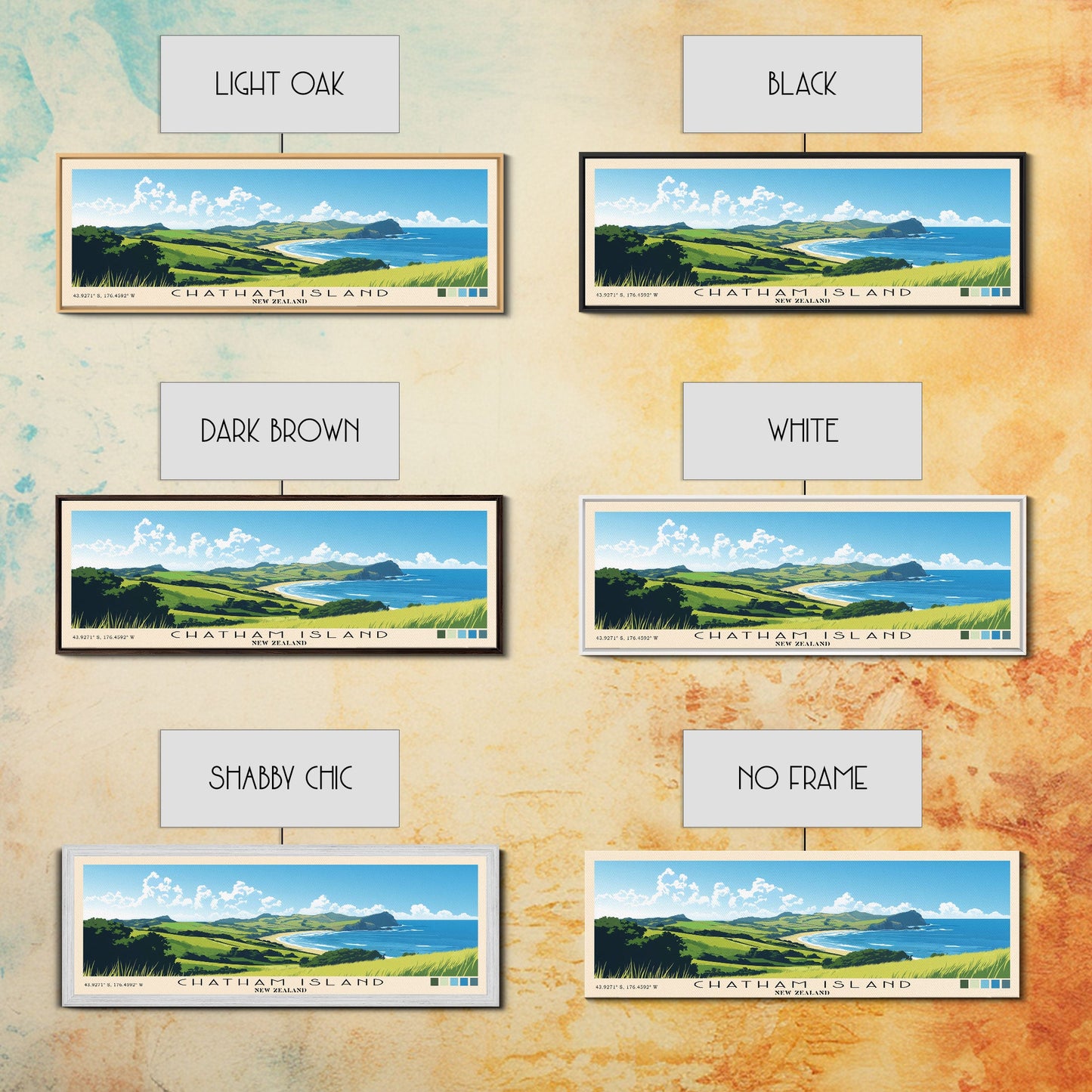 Chatham Island, New Zealand Panoramic Print, Vacation Gift, New Zealand Wall Art, Beach Painting, Beach Decor, Beach Or Lakehouse Art