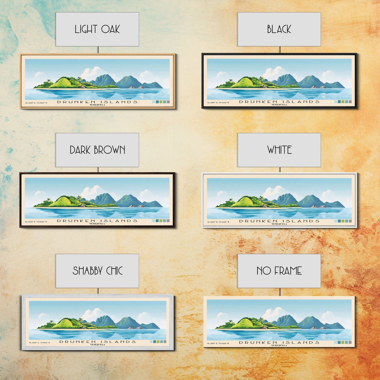 Drunken Islands, Venezuela Panoramic Print, Vacation Gift, Venezuela Wall Art, Vacation Wall Art, Vacatation Memories, Beach Decor, Beach Or Lakehouse Art