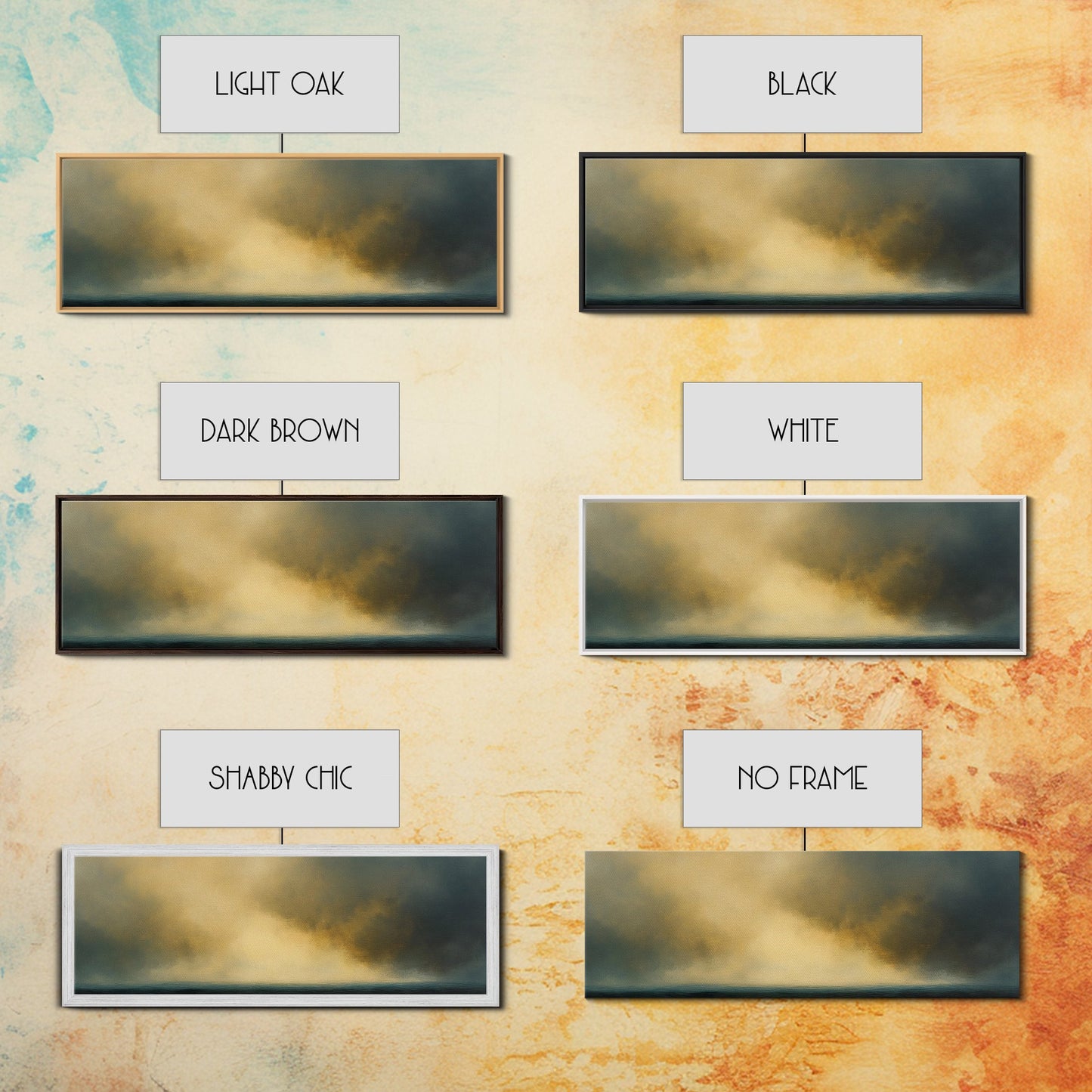 The Storm Rolls In - Framed Canvas Print - Dark and Moody Home Decor - Wood Framed Boho Style Wall Art