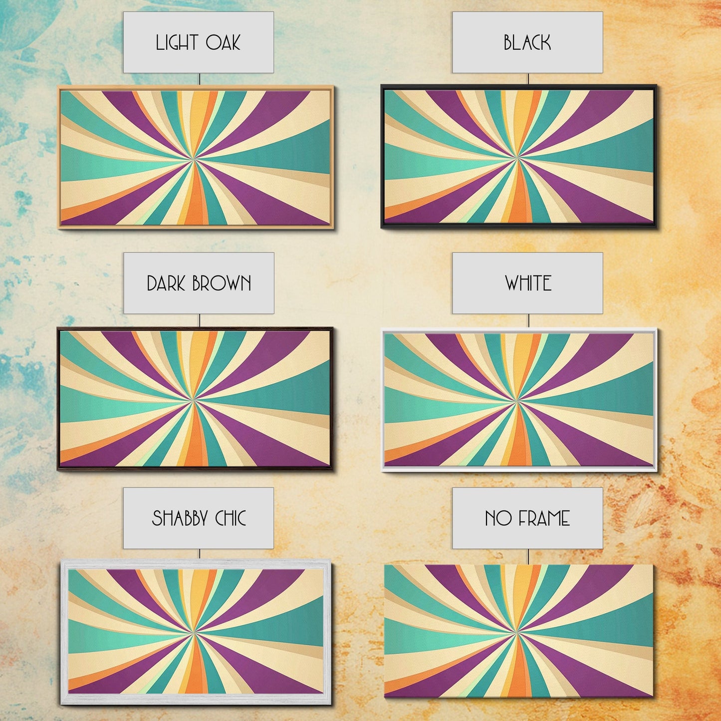 Mid Cenutry Modern Canvas Print Colorful Wall Art Retro 1950s Style Home Decor Above Sofa Living Room Wall Art