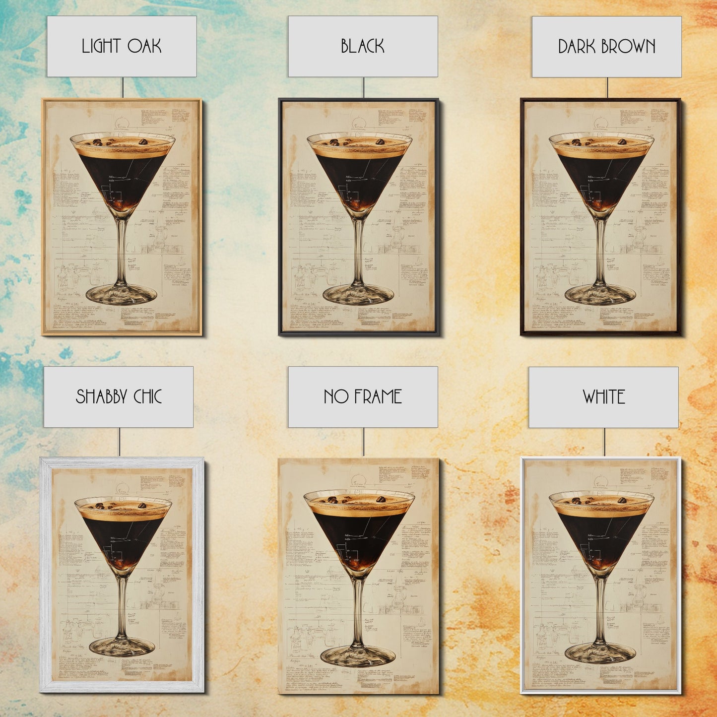 Espresso Martini Wall Art Canvas Print, Cocktail Painting, Cocktail Decor, Bar Decor, Bar Cart Art, Home Bar Wall Art, Kitchen Wall Art