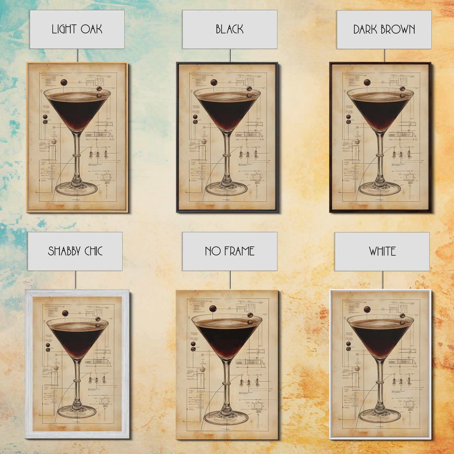 Espresso Martini Wall Art Canvas Print, Cocktail Painting, Cocktail Decor, Bar Decor, Home Bar Wall Art, Kitchen Wall Art