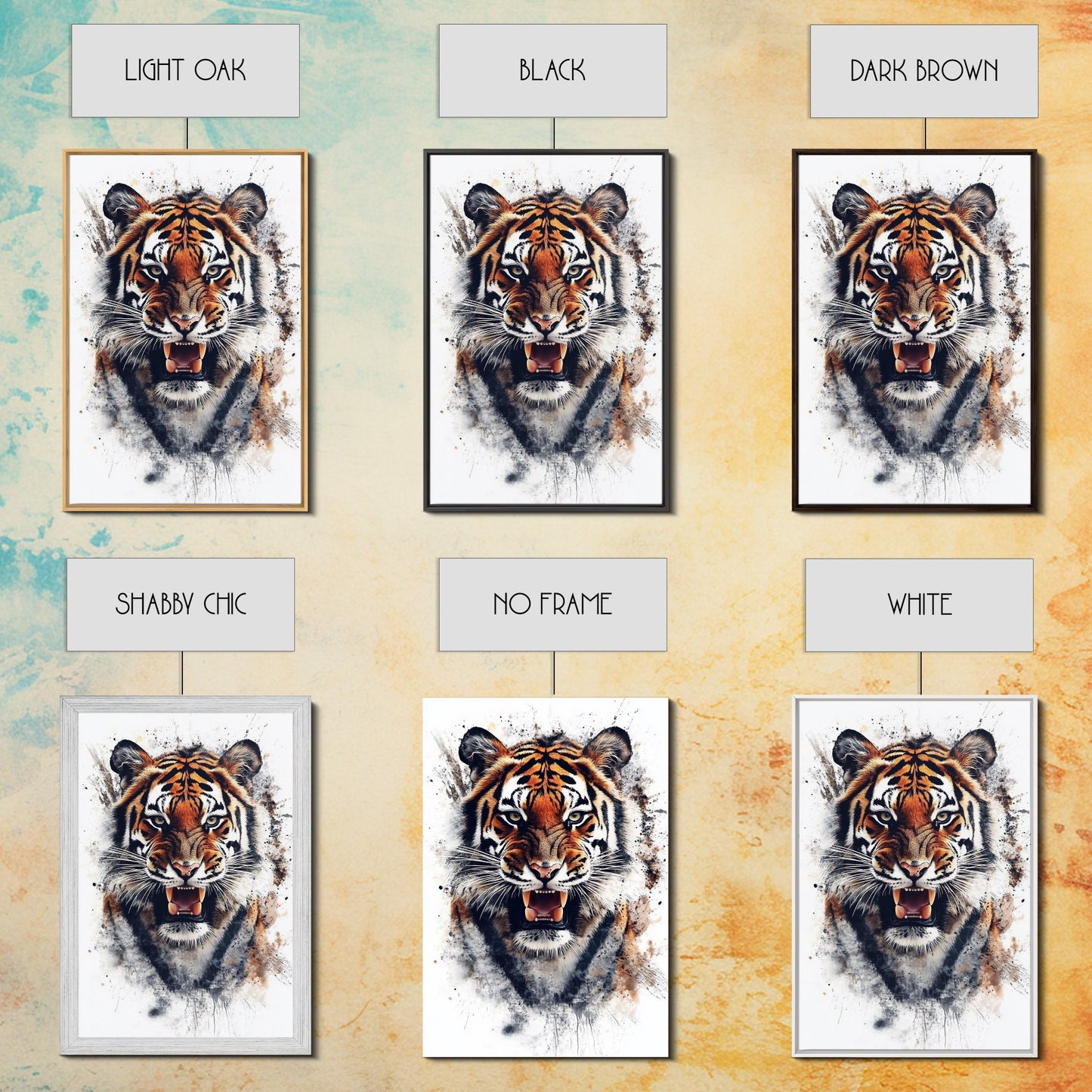 Tiger Canvas Print - Animal Canvas Art - Animal Canvas Art - Man Cave Art - Tiger Portrait - Tiger Painting - Man Cave Decoration - Gift For Him