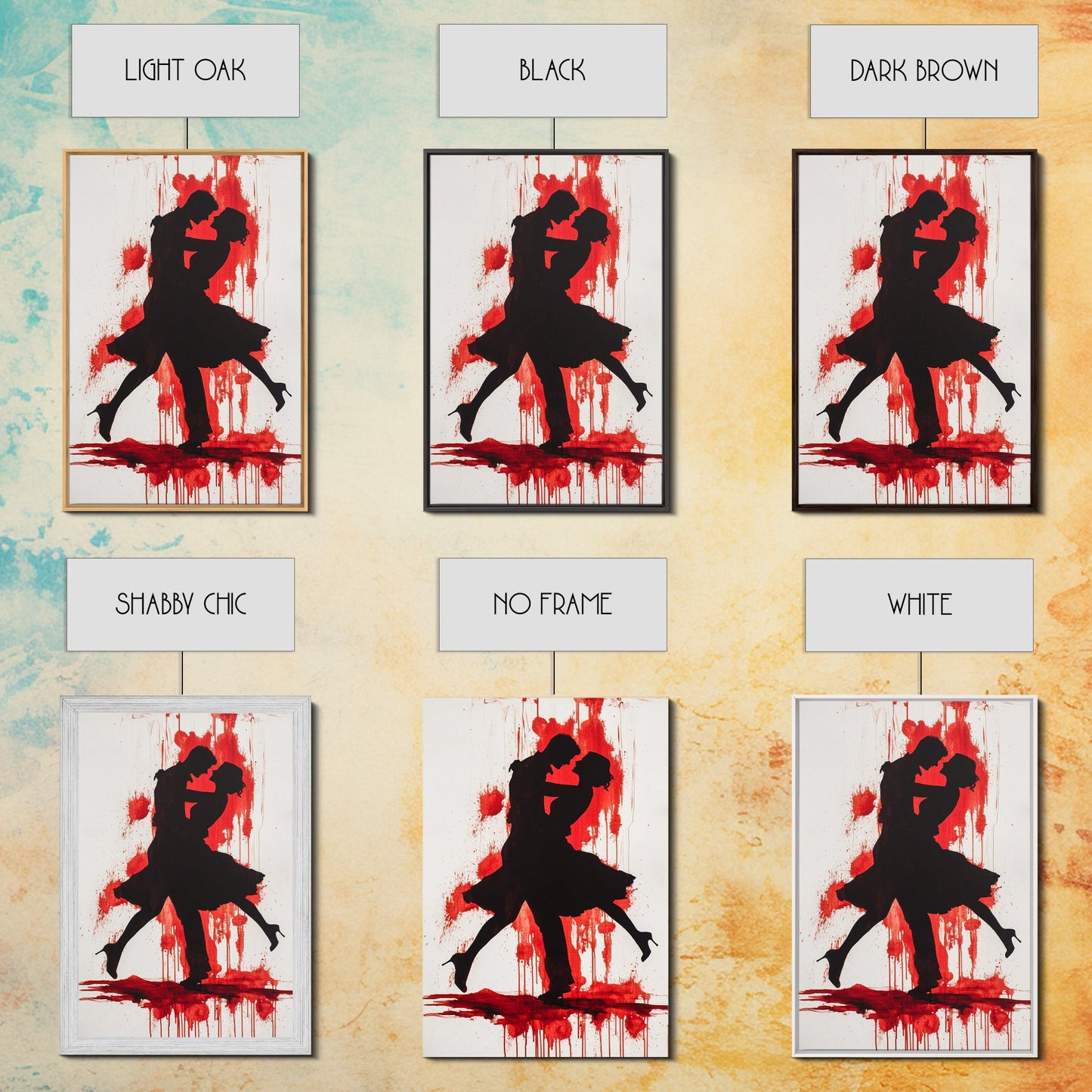 Couple Painting Print, Couple Dancing The Tango, Canvas Print, Wedding Decoration, Wedding Gift, Couple Art, Dancing Couple Art