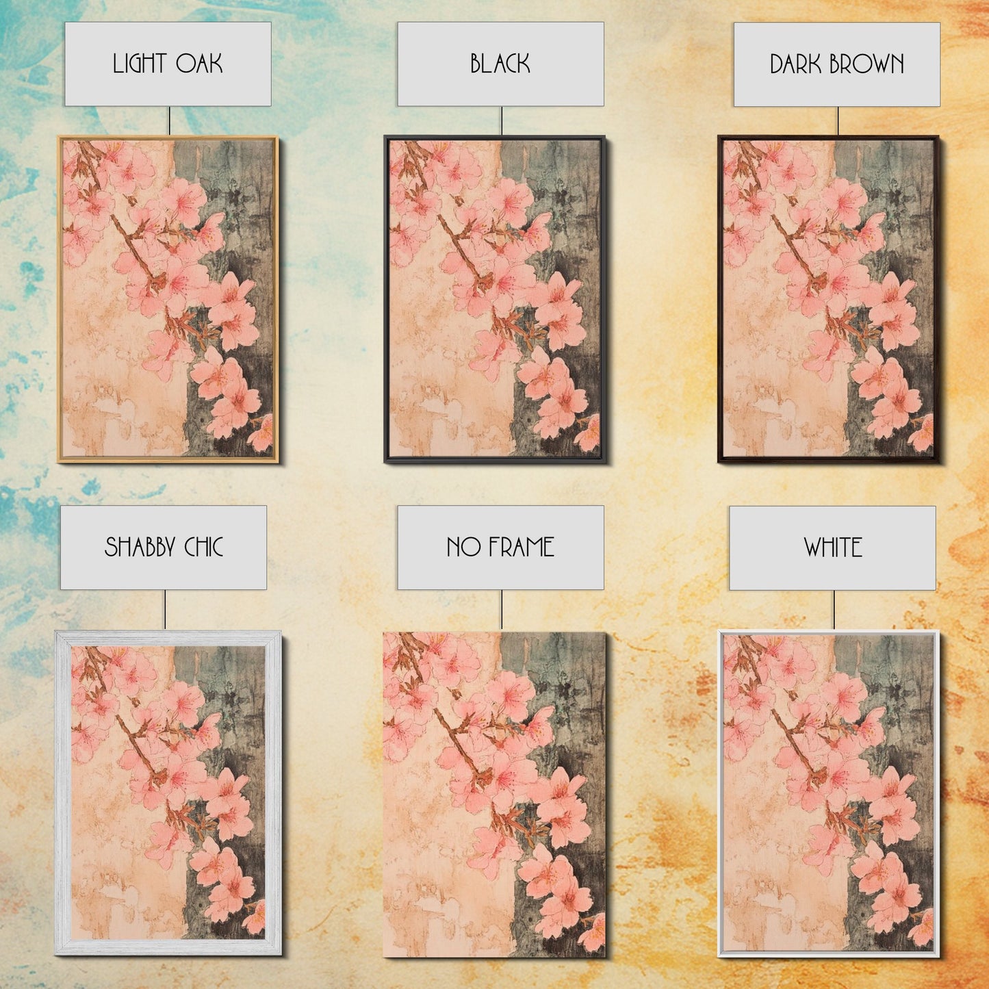 Skaura Tree Canvas Wall Art, Sakura Cherry Blossoms Canvas Print Ready To Hang, Japanese Style Art, Cherry Blossom Painting