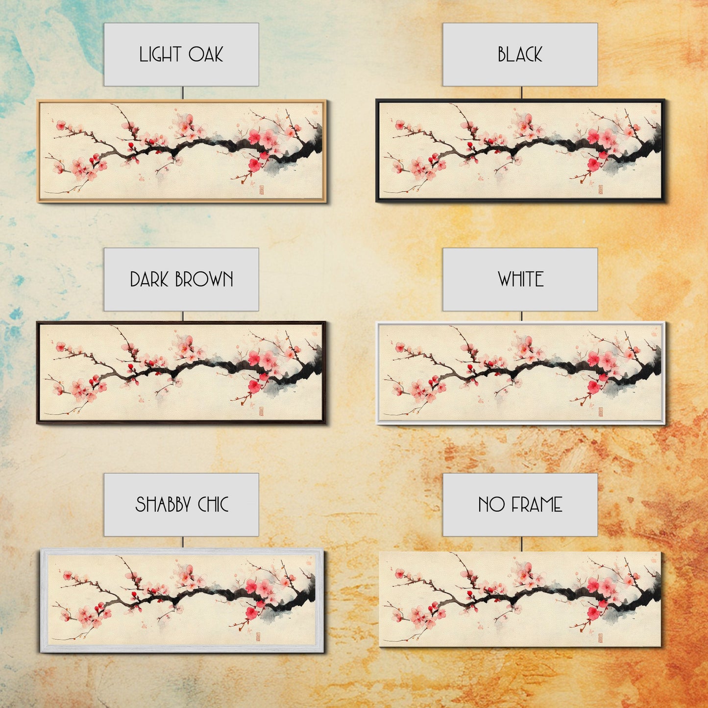 Japanese Wall Decor Landscape Print - Cherry Blossoms Painting - Japanese Minimalism Wall Art - Floral Home Decor - Flower Painting