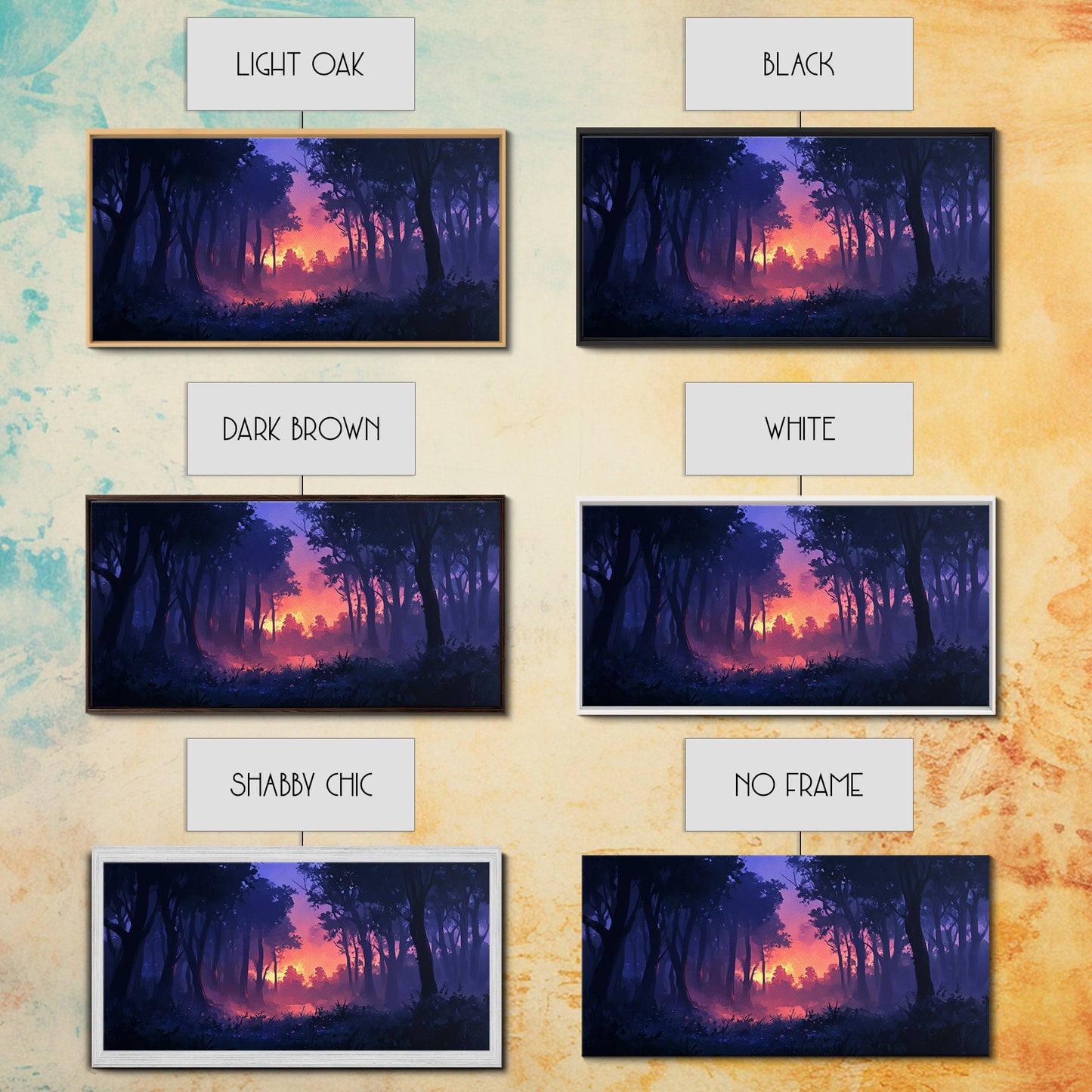 Dark Fantasy Forest Wall Art, Framed Canvas Print, Landscape Painting Print, Moody Home Decor, Landscape Wall Art, Living Room Decor